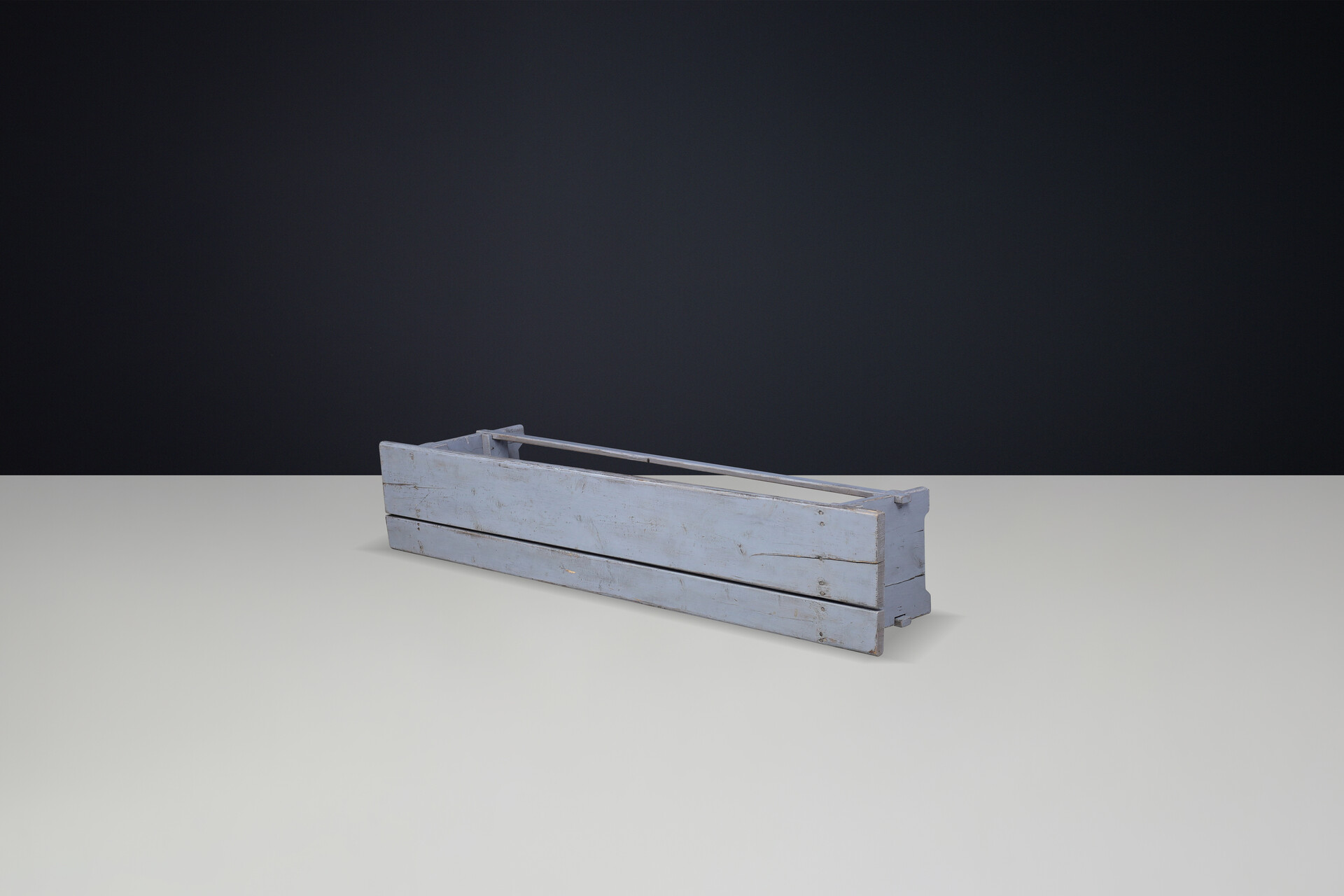 Primitive Painted wooden bench, France 1950s Mid-20th century