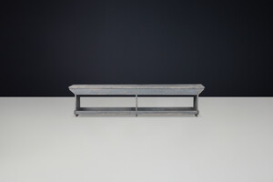 Primitive Painted wooden bench, France 1950s Mid-20th century