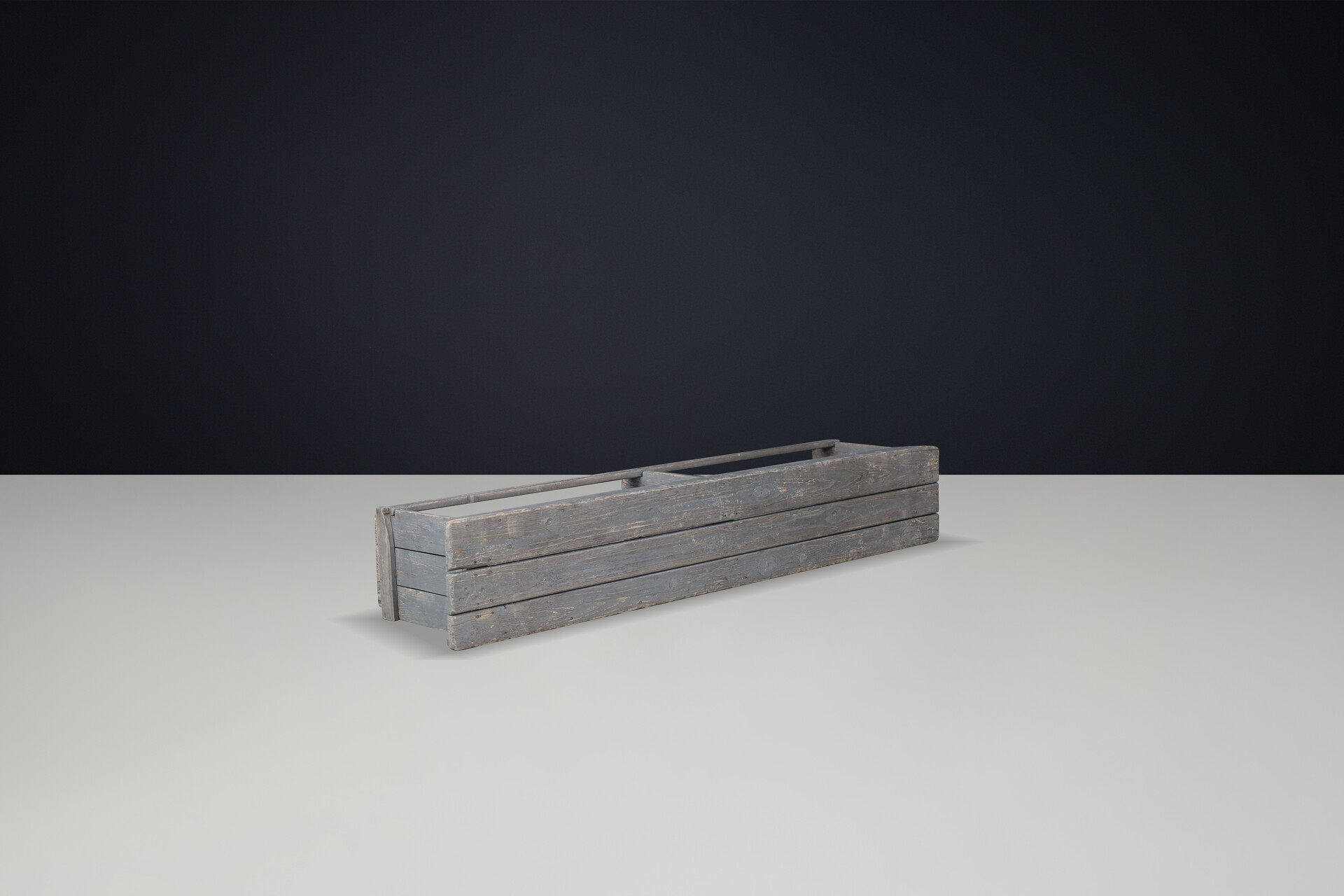 Primitive Painted wooden bench, France 1950s Mid-20th century
