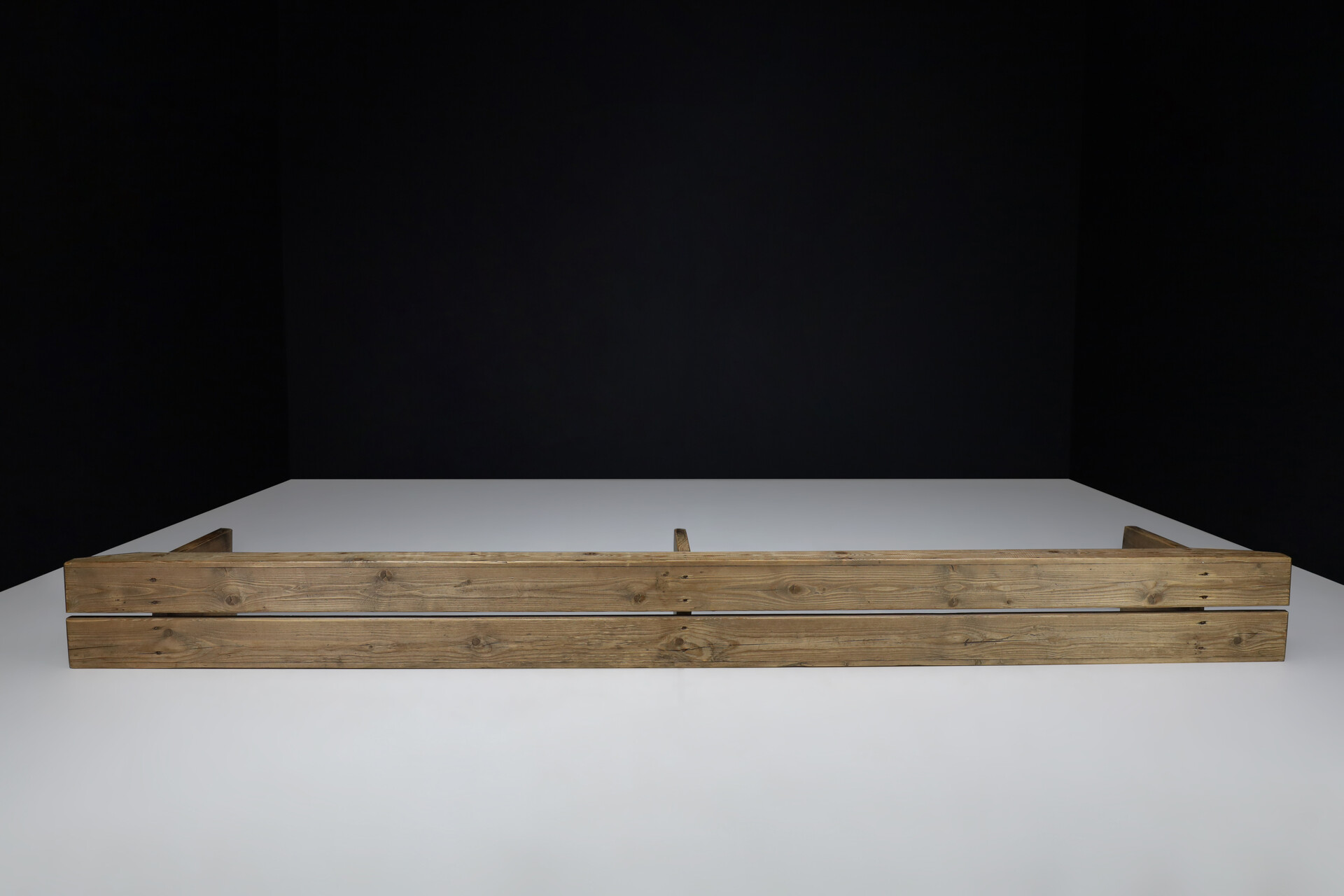 Primitive Patinated wooden bench, France 1950s Mid-20th century