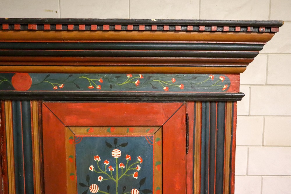 Primitive Pine Original Painted Armoire Early-19th century