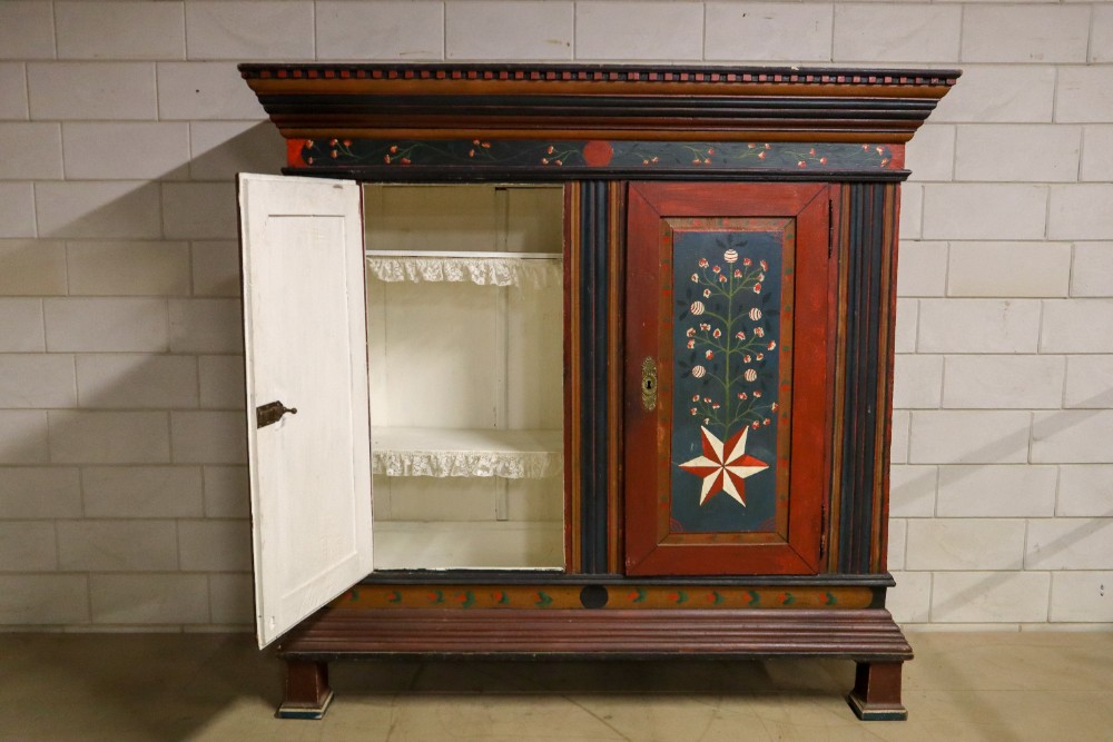 Primitive Pine Original Painted Armoire Early 19th Century Primitive Pine Original Painted Armoire