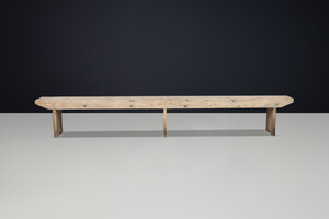 Primitive Pinewood 300 cm bench, France 1950s Mid-20th century
