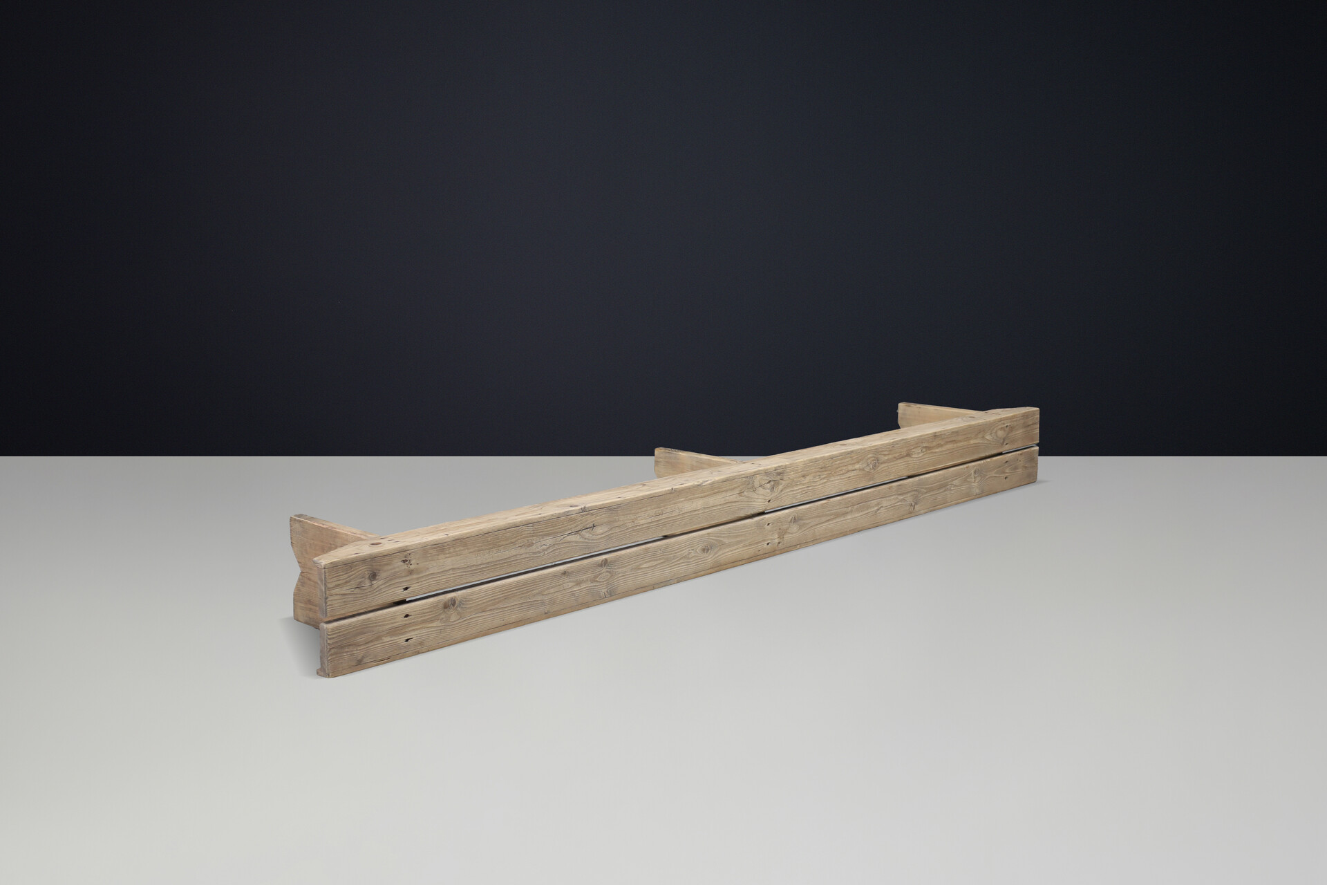 Primitive Pinewood 300 cm bench, France 1950s Mid-20th century