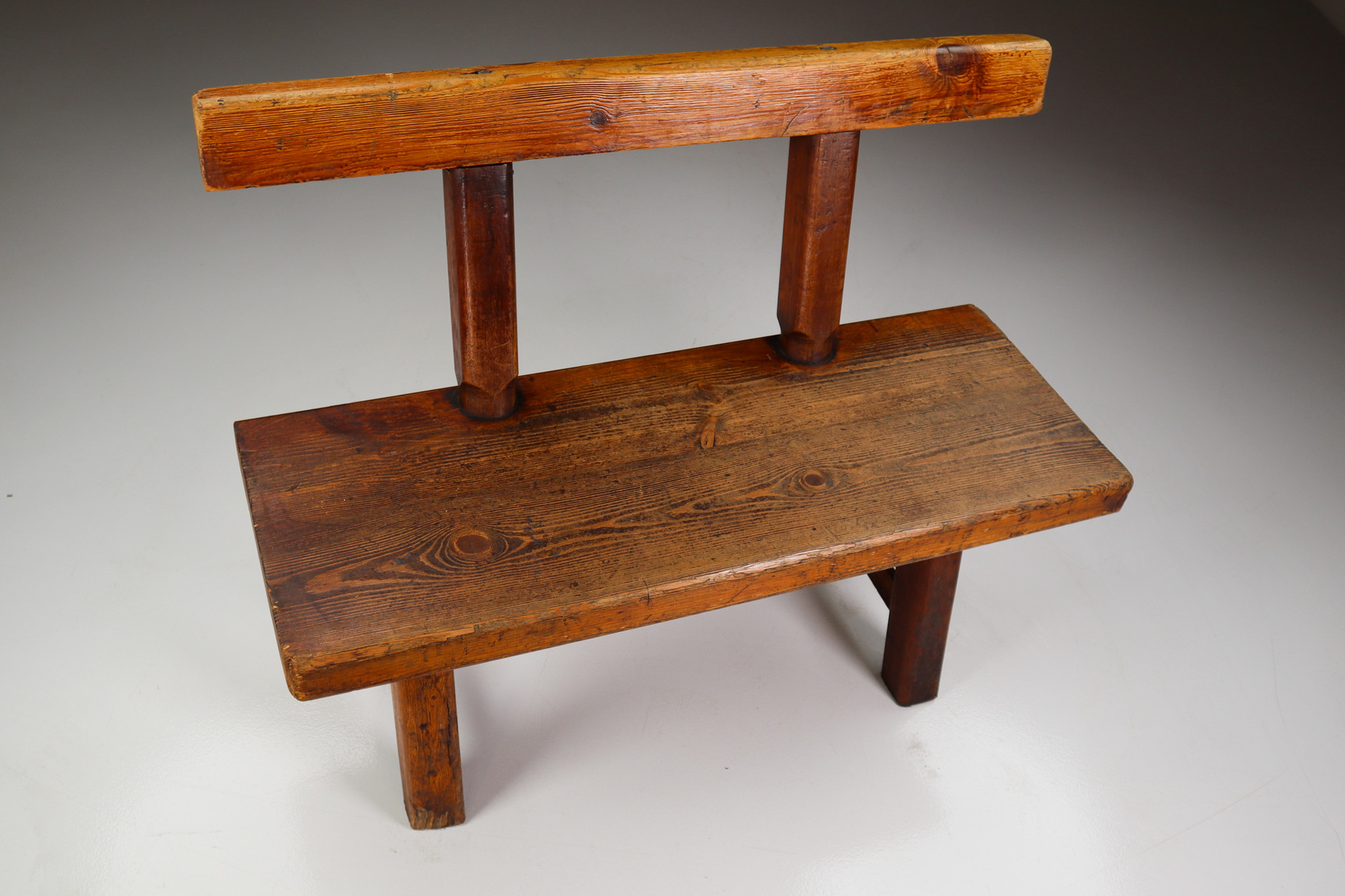 Primitive Pinewood bench, France 1960s Late-20th century