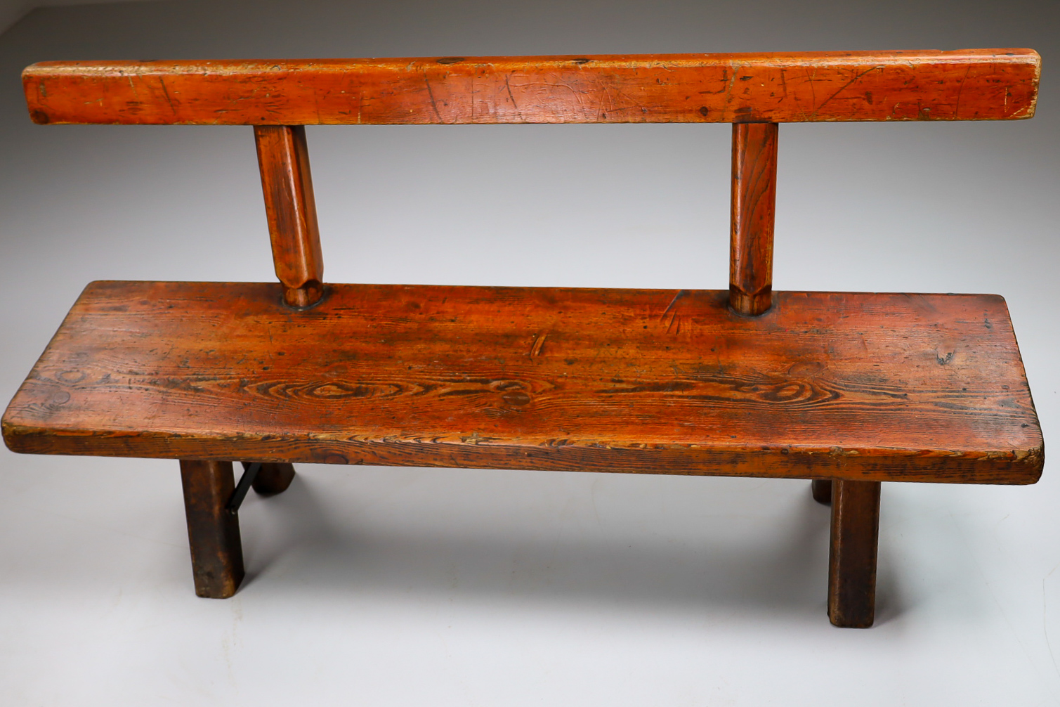 Primitive Pinewood Bench, France 1960s Mid-20th century