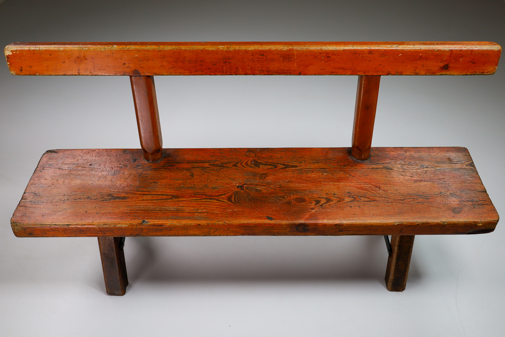 Primitive Pinewood bench, France 1960s Mid-20th century