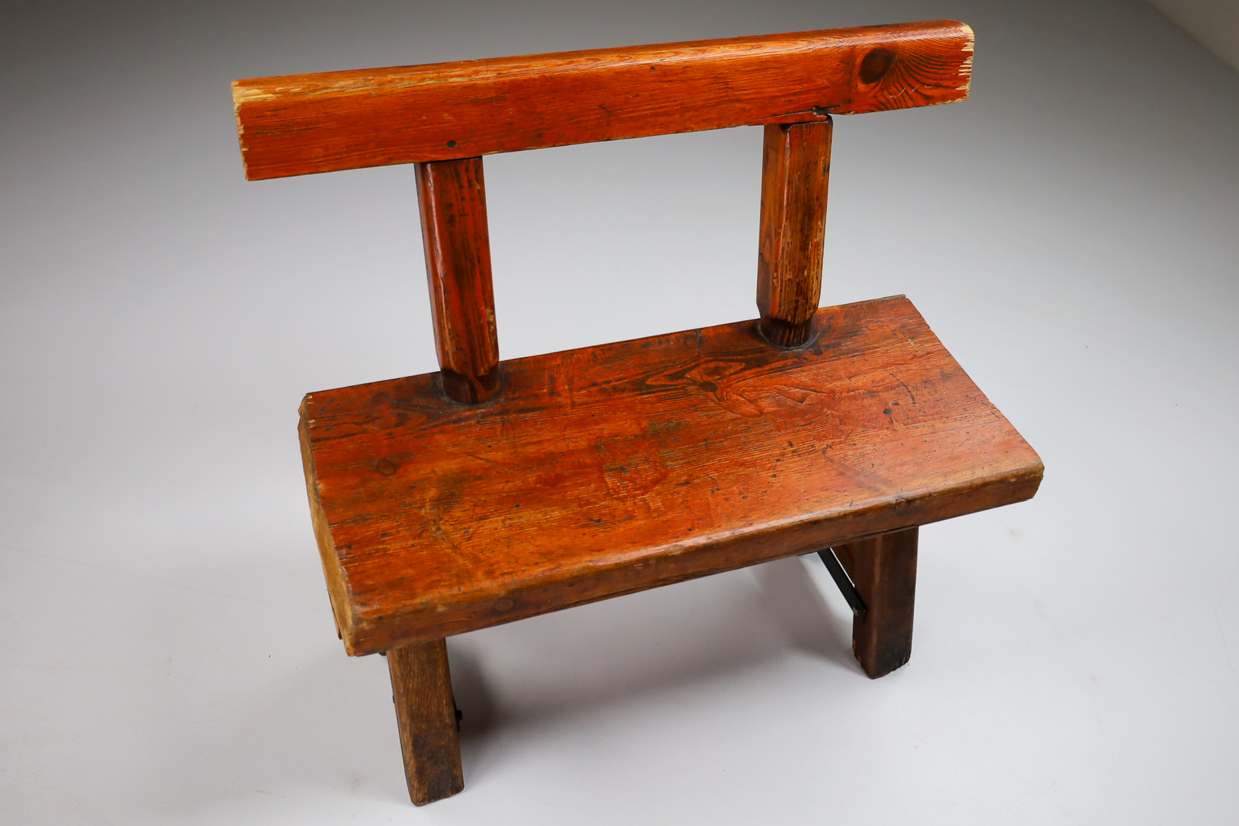 Primitive Pinewood Bench, France 1960s Mid-20th century