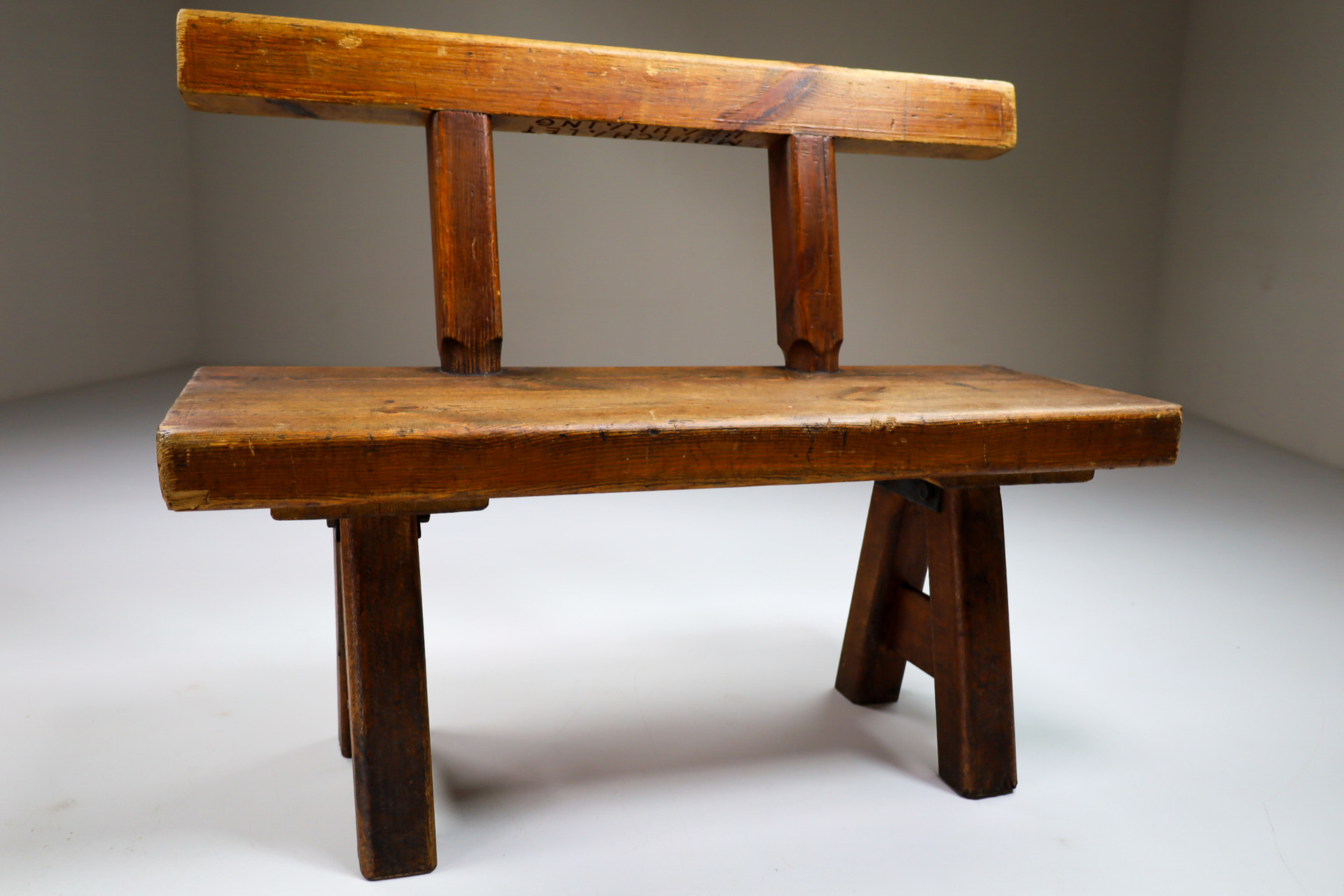 Primitive Pinewood Bench, France 1960s Mid-20th century