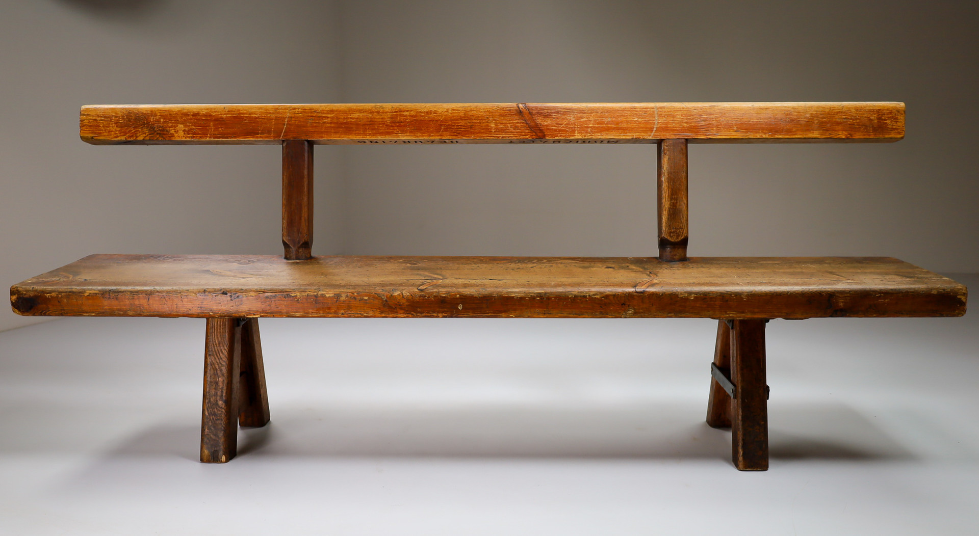 Primitive Pinewood Bench, France 1960s Mid-20th century