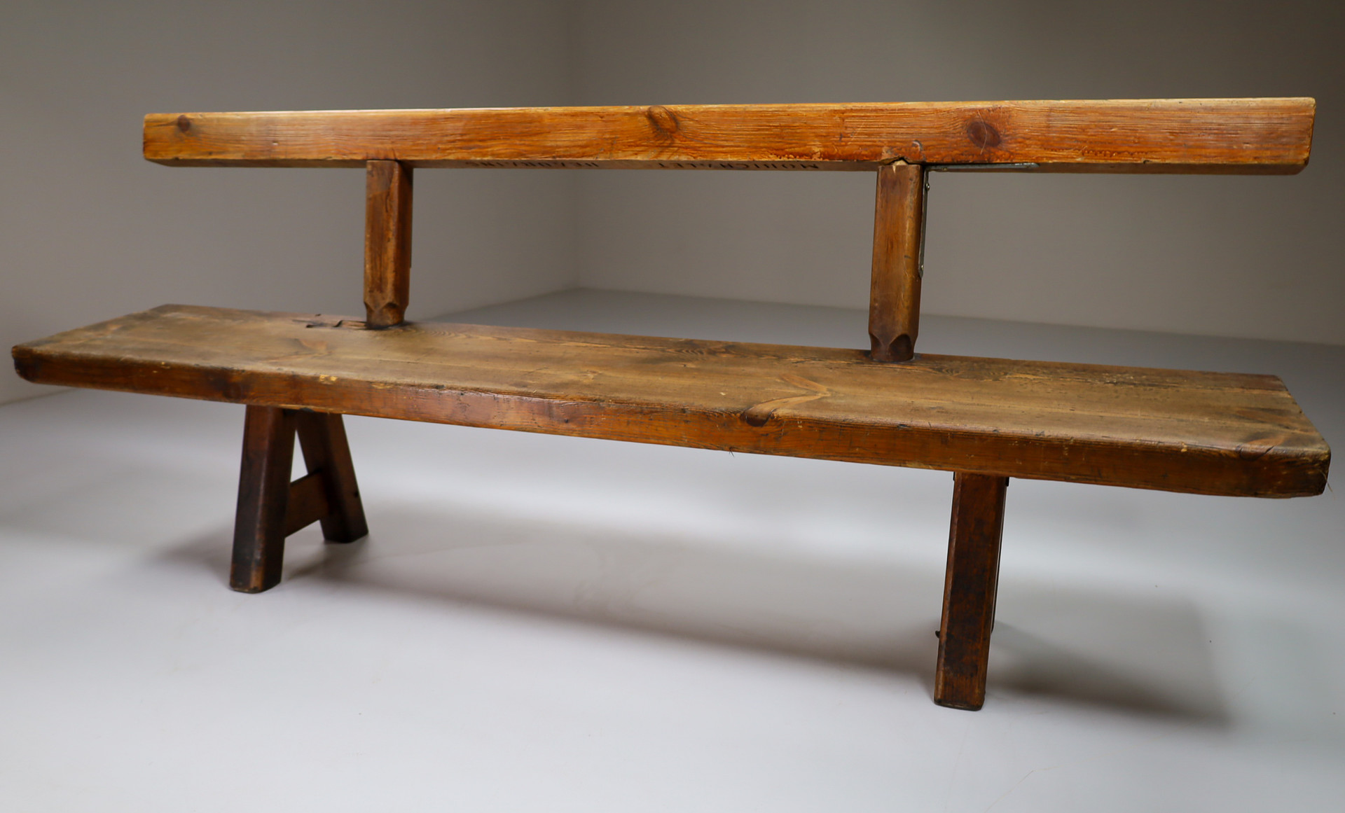 Primitive Pinewood Bench, France 1960s Mid-20th century