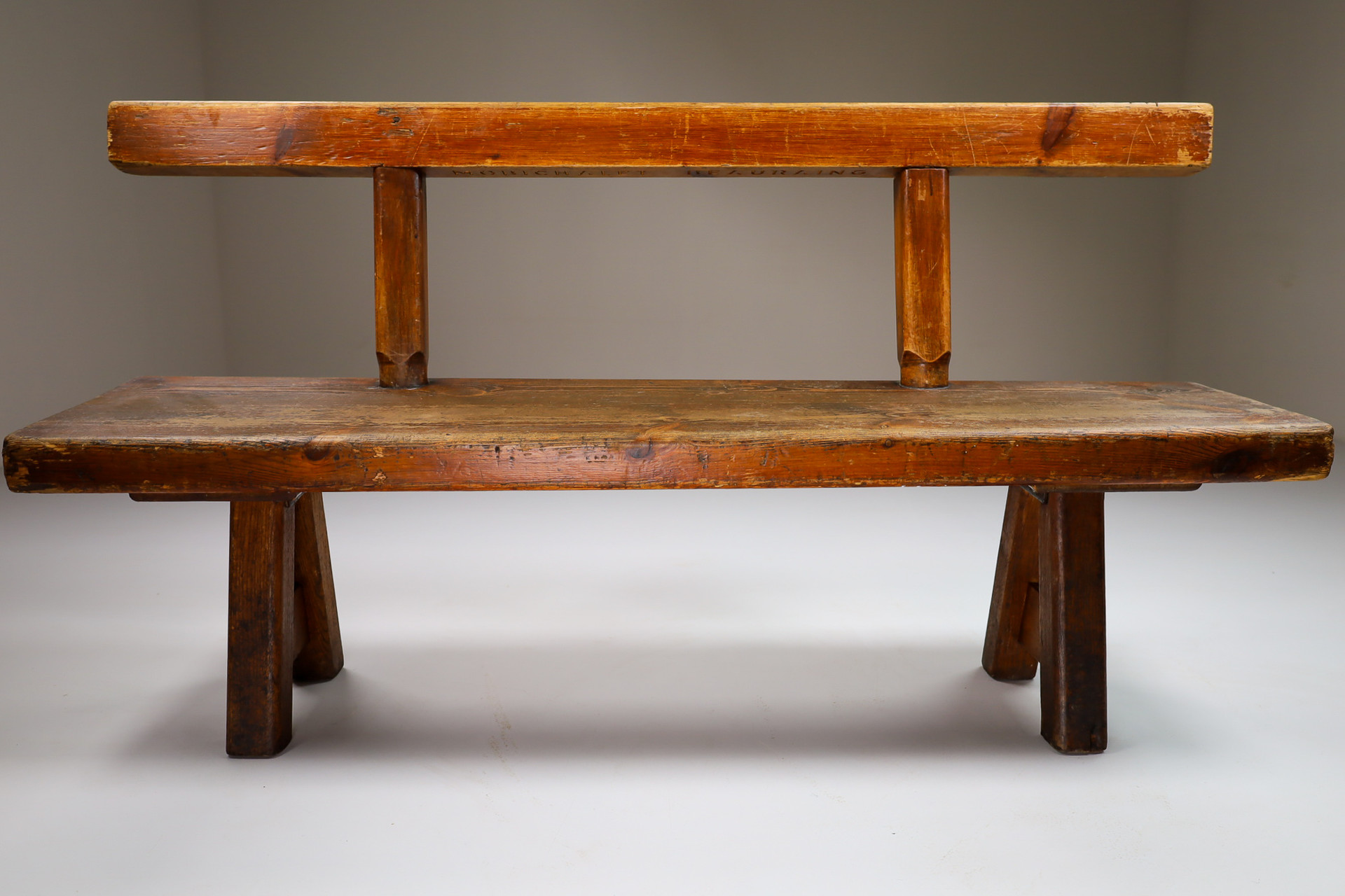 Primitive Pinewood Bench, France 1960s Mid-20th century