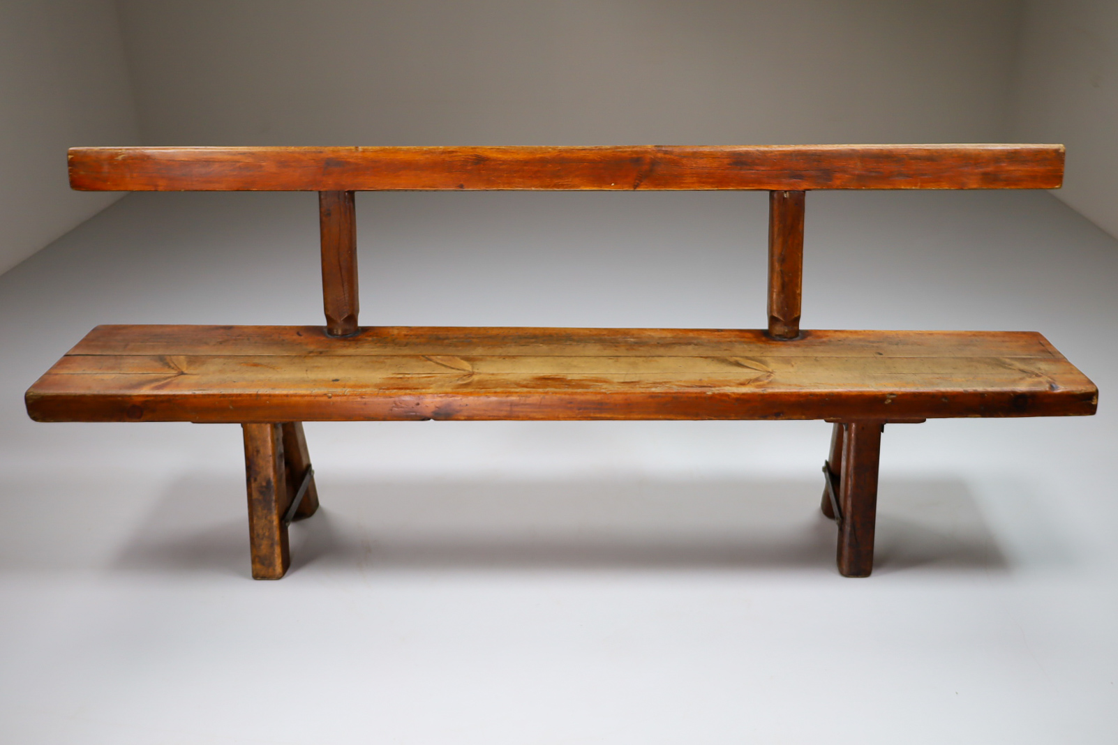 Primitive Pinewood Bench, France 1960s Mid-20th century