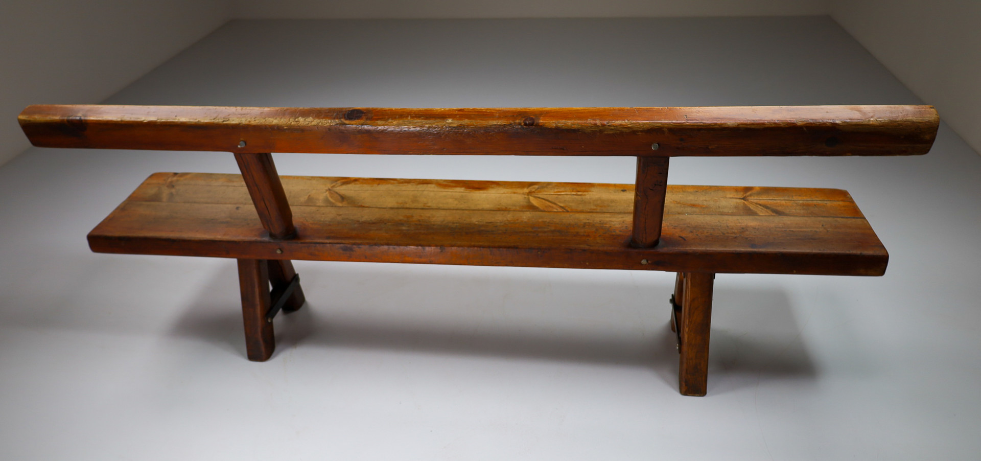 Primitive Pinewood Bench, France 1960s Mid-20th century