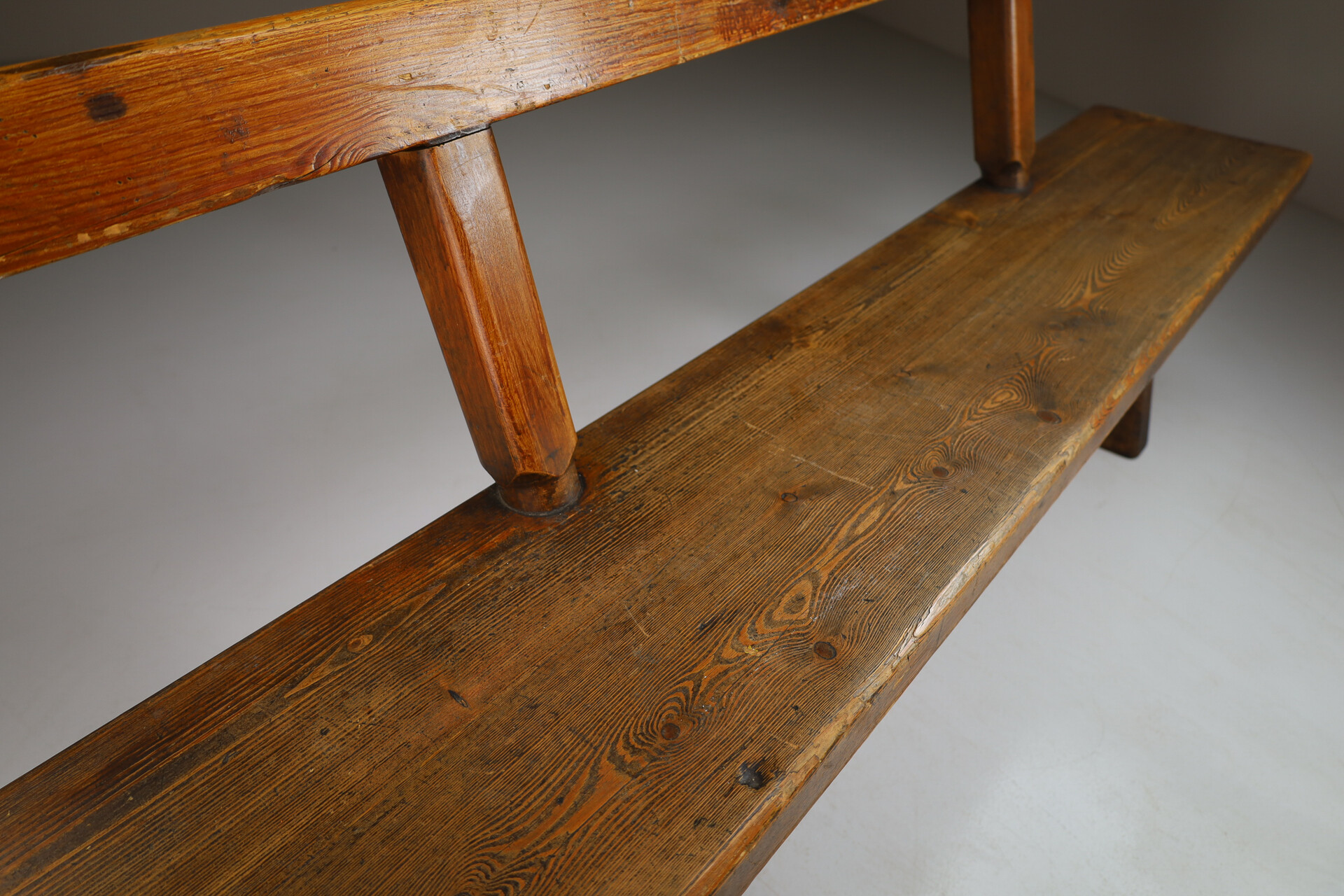 Primitive Pinewood Bench, France 1960s Mid-20th century