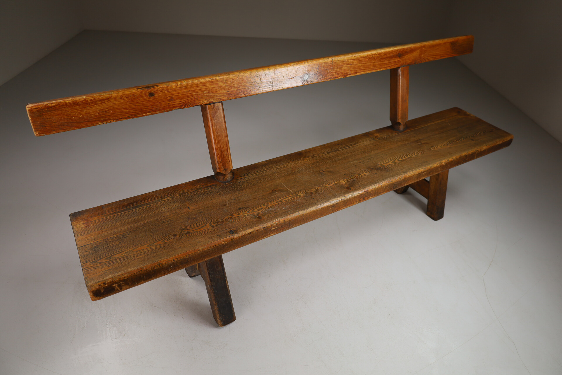 Primitive Pinewood Bench, France 1960s Mid-20th century
