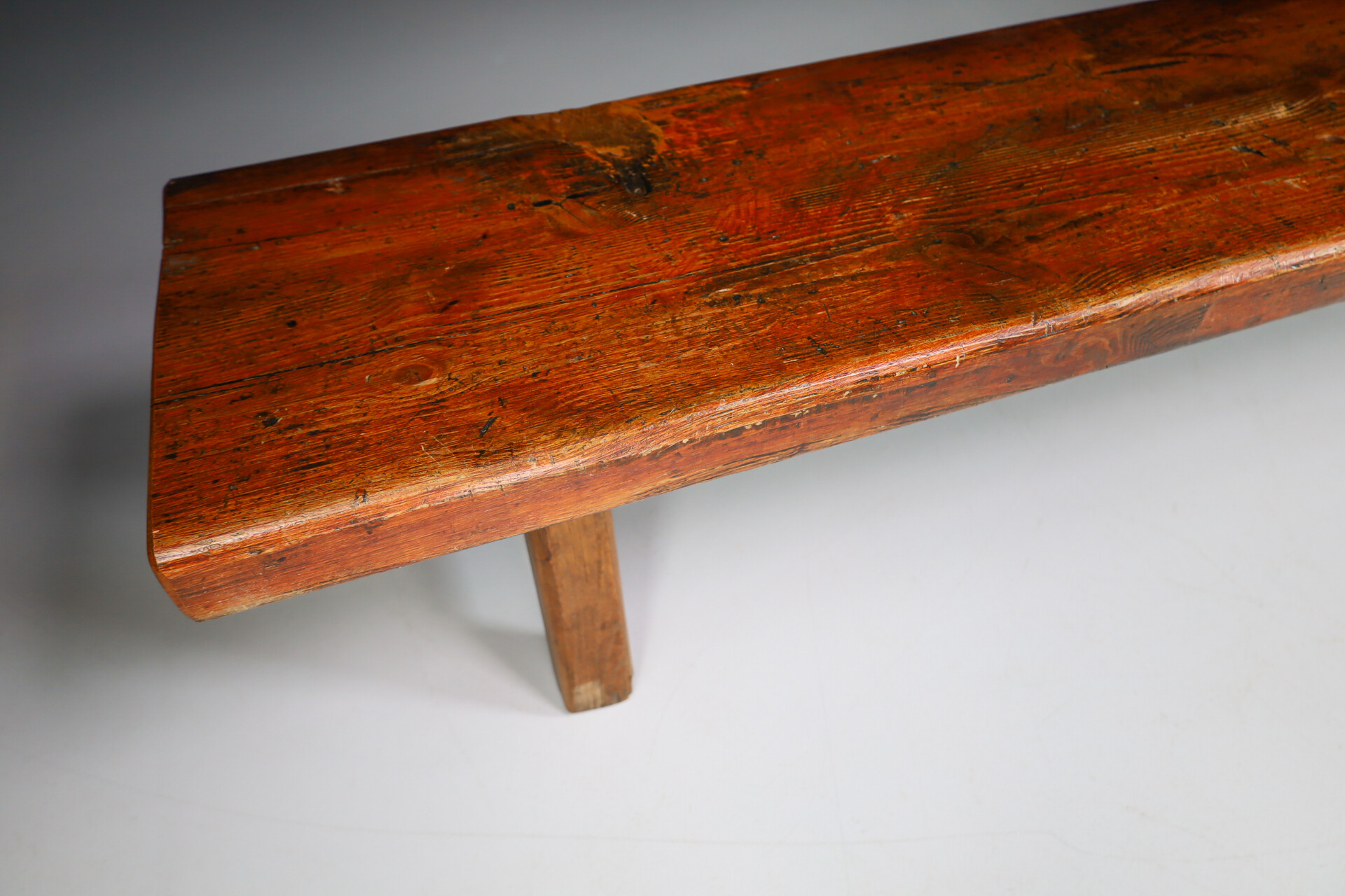 Primitive Pinewood Bench, France 1960s Mid-20th century