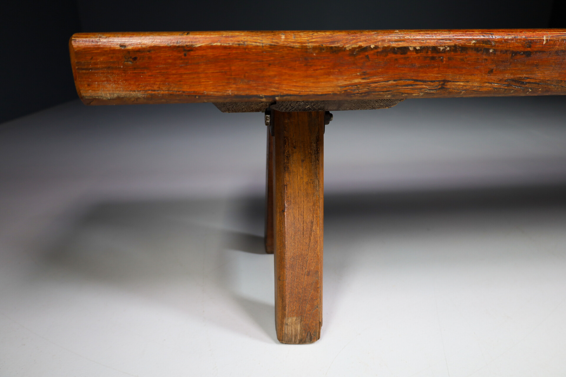 Primitive Pinewood Bench, France 1960s Mid-20th century