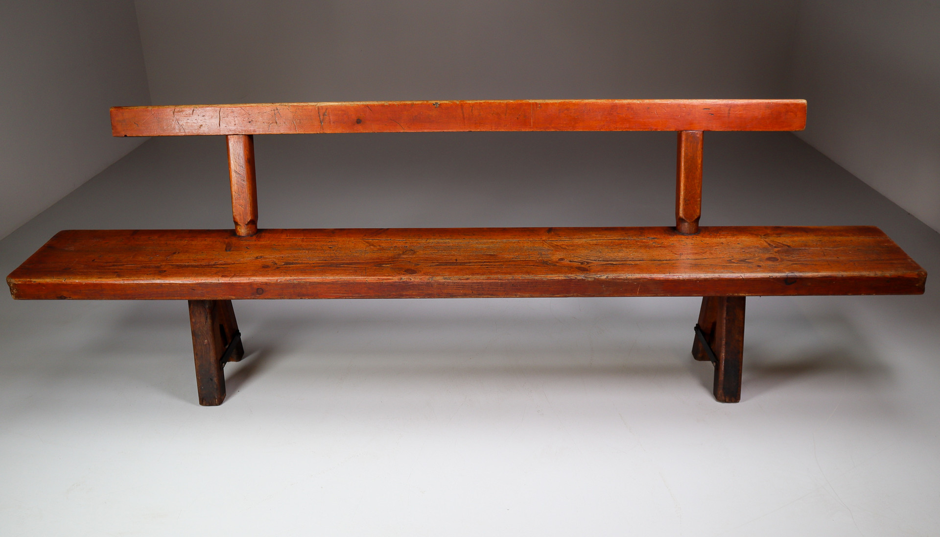 Primitive Pinewood Bench, France 1960s Mid-20th Century Mid-20th century