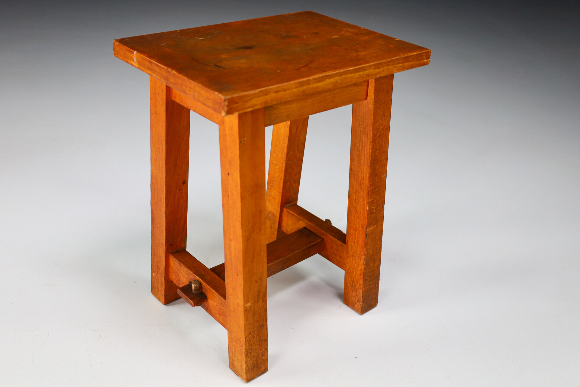 Primitive Set/4 wooden stools , France 1950s Mid-20th century