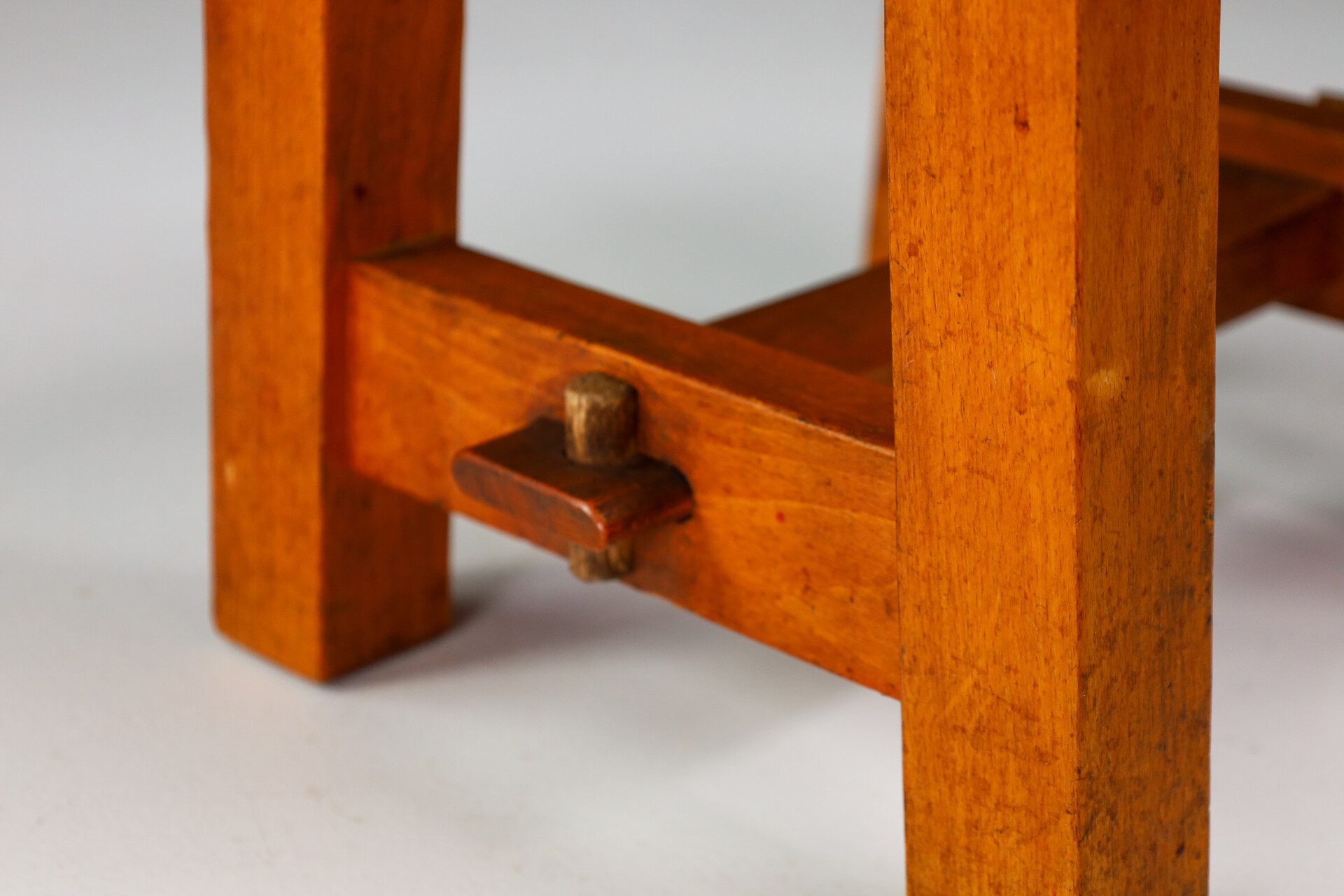 Primitive Set/4 wooden stools , France 1950s Mid-20th century