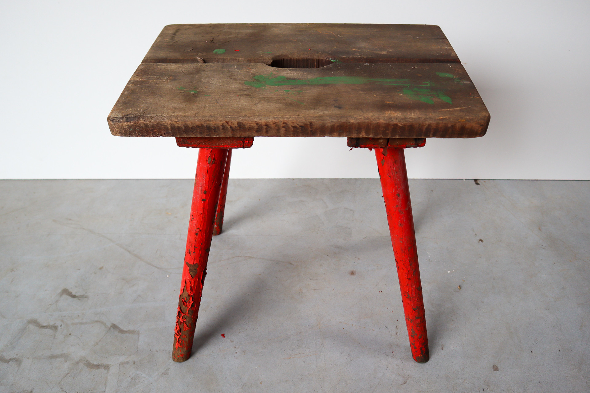 Primitive Wood Patinated stool Early-20th century