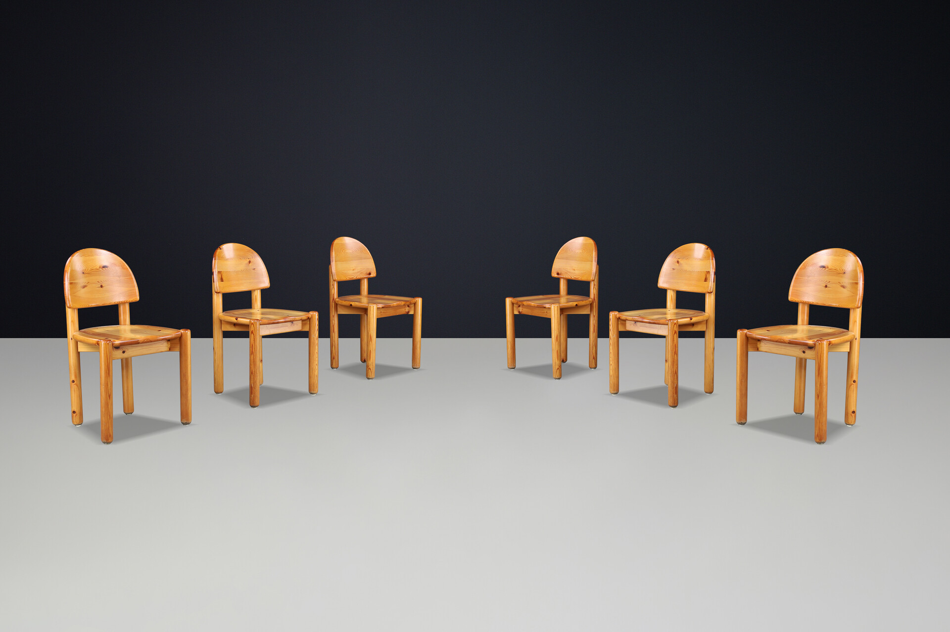 Rainer Daumiller Dining Chairs in Solid Pine for Hirtshals Sawmill, Denmark, 1970s Late-20th century