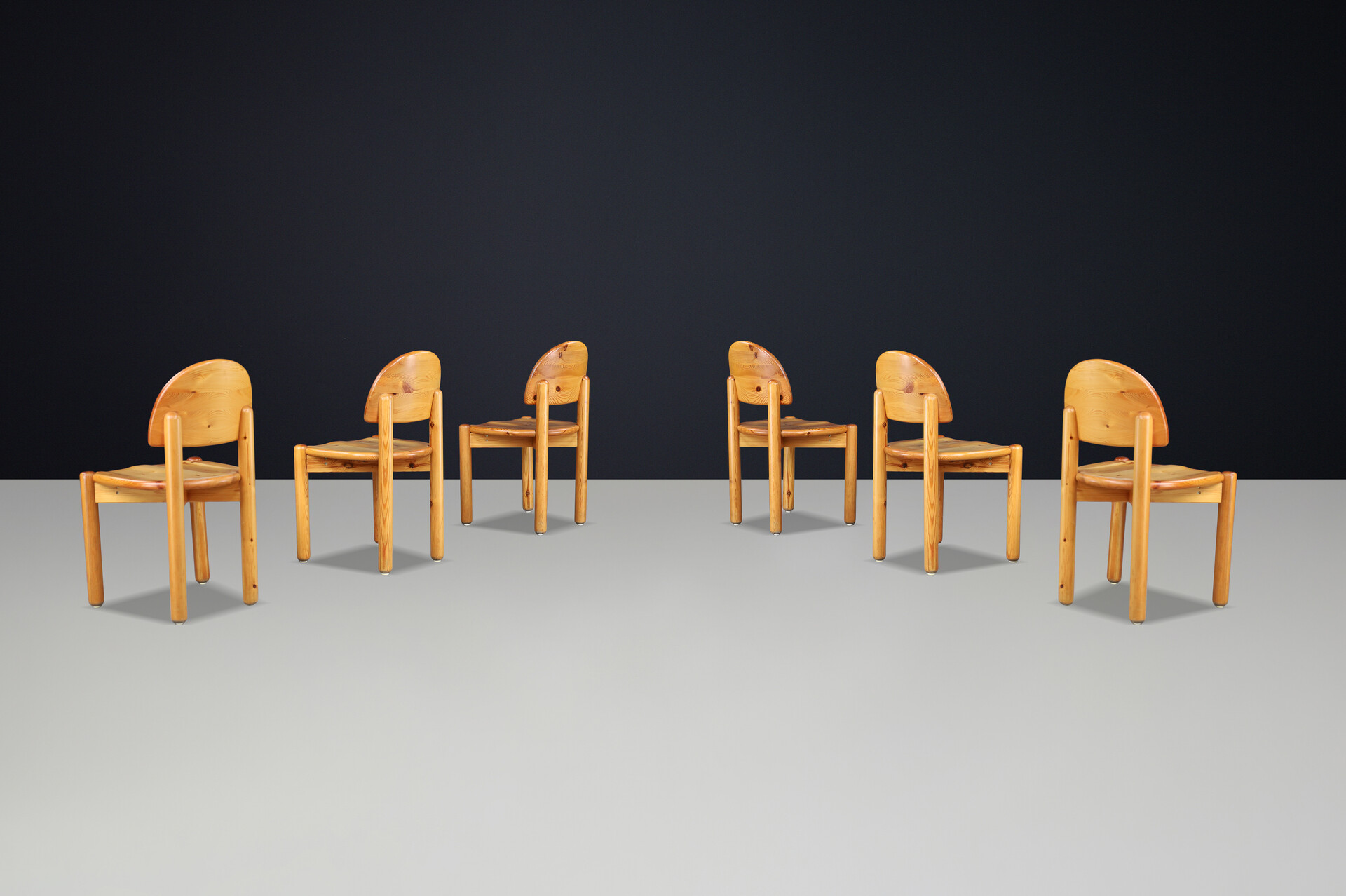 Rainer Daumiller Dining Chairs in Solid Pine for Hirtshals Sawmill, Denmark, 1970s Late-20th century