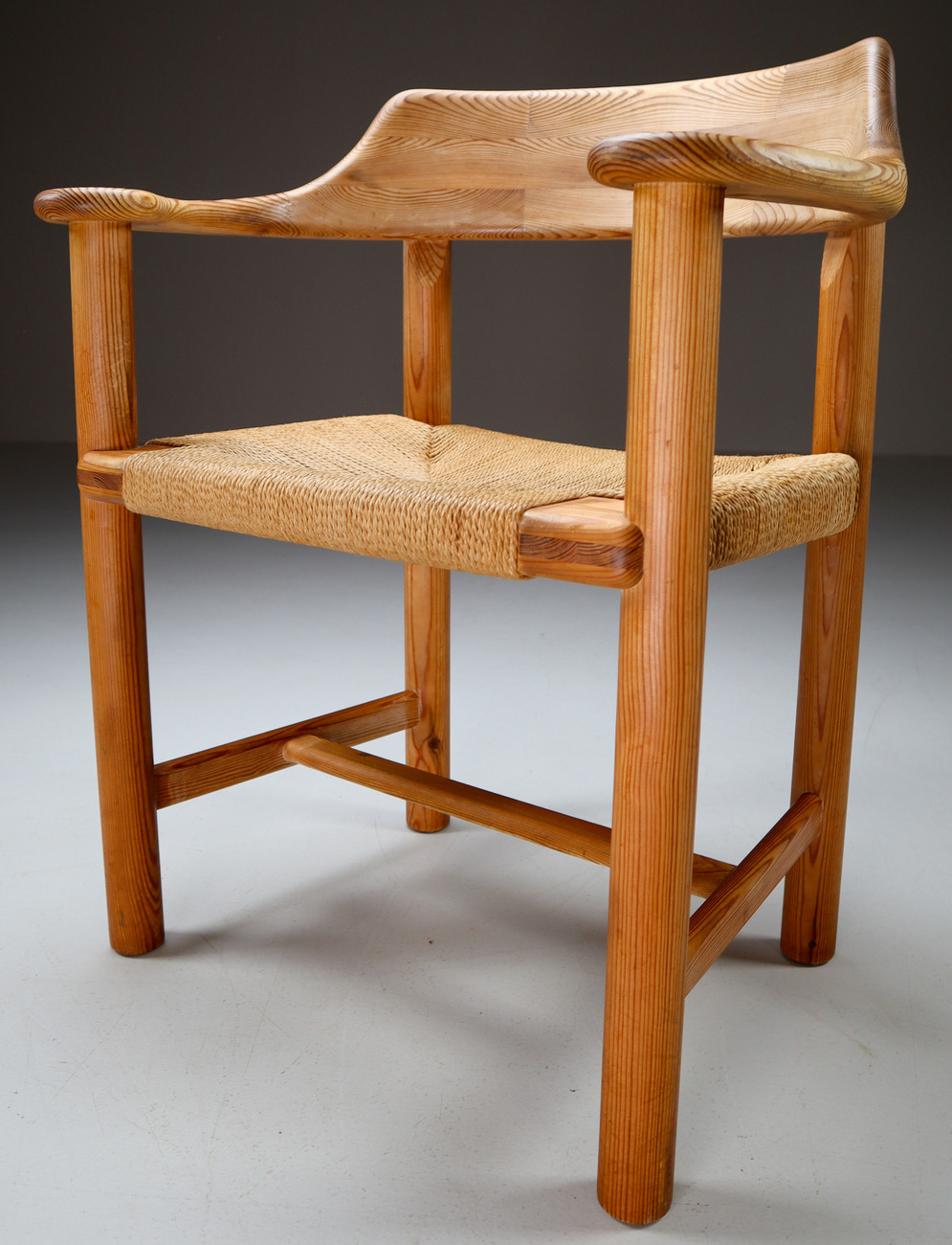 Rainer Daumiller for Hirtshals Savvaerk, set of four armchairs, pine, Denmark, 1970s. Late-20th century
