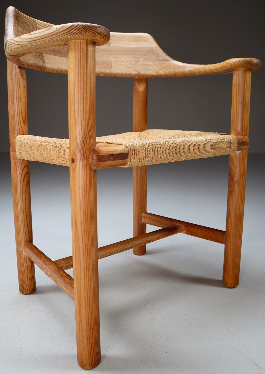 Rainer Daumiller for Hirtshals Savvaerk, set of four armchairs, pine, Denmark, 1970s. Late-20th century