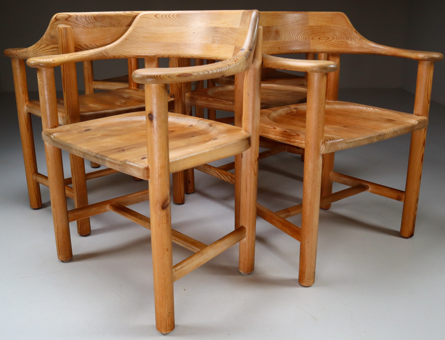 Rainer Daumiller Set of Six Pine Dining Chairs Denmark 1970s Mid-20th century