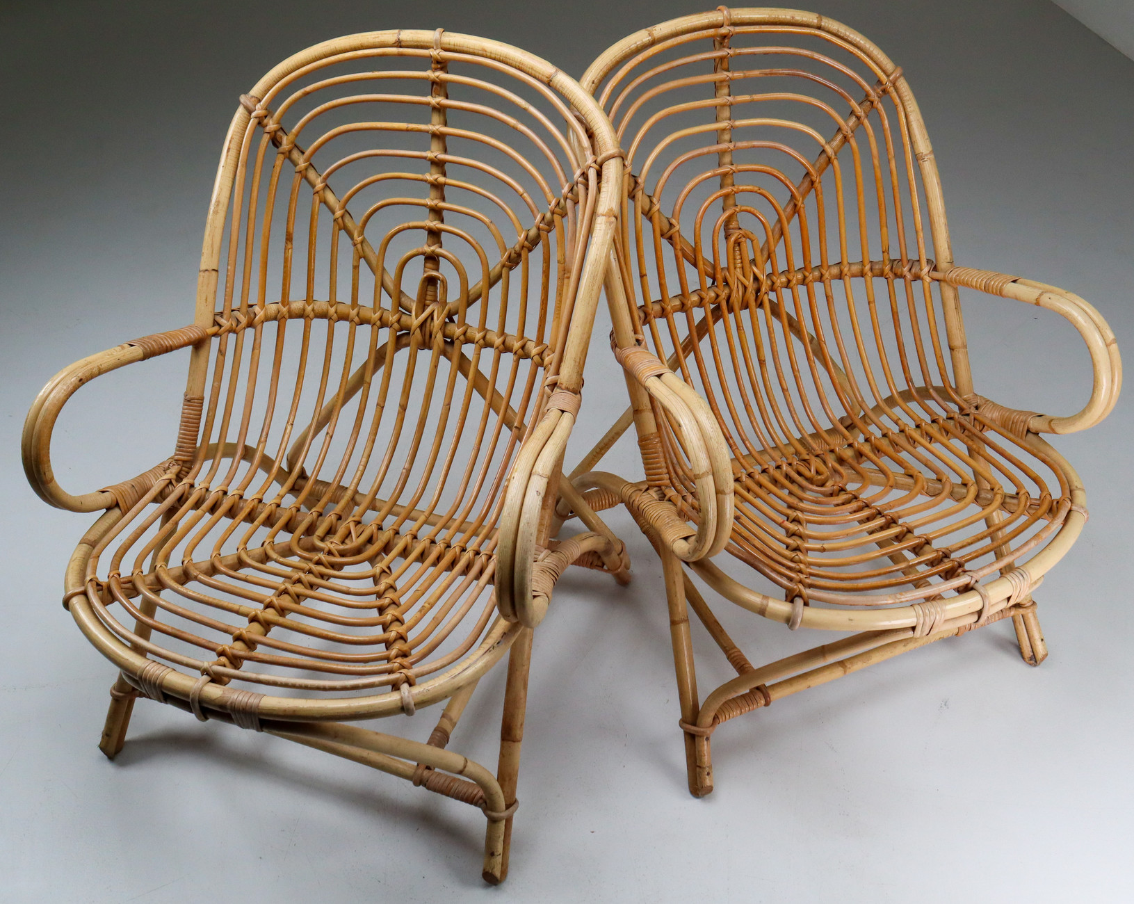 Rattan And Bamboo set of 7 items , France 1960s Mid-20th century