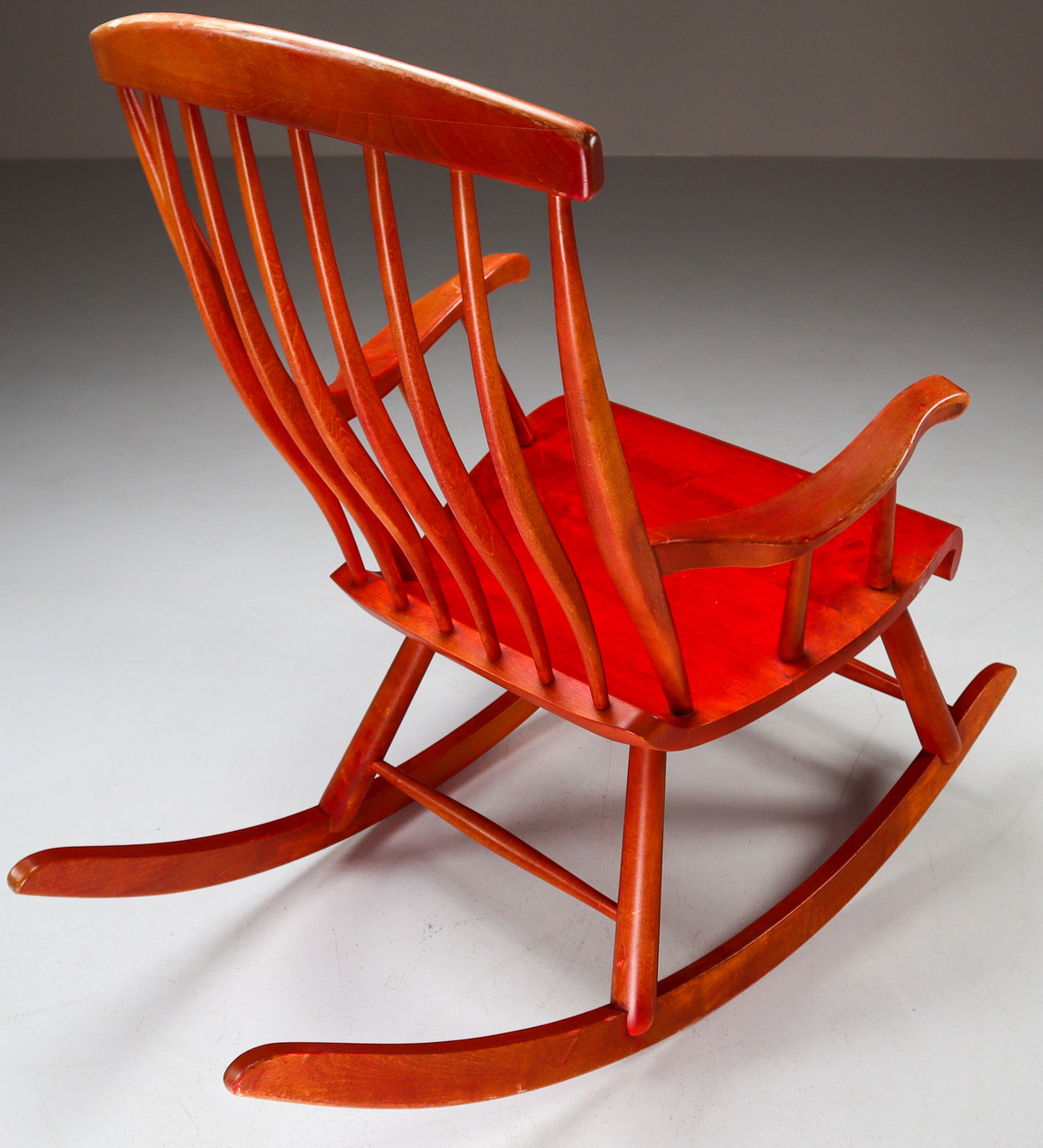 Red Vintage Scandinavian Design Rocking chair By Asko 1960s Finland Mid-20th century