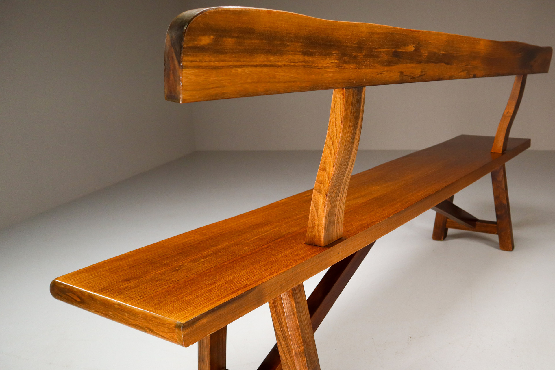 Robust Sculptural Bench by Olavi Hänninen for Mikko Nupponen, Finland, 1950s Mid-20th century
