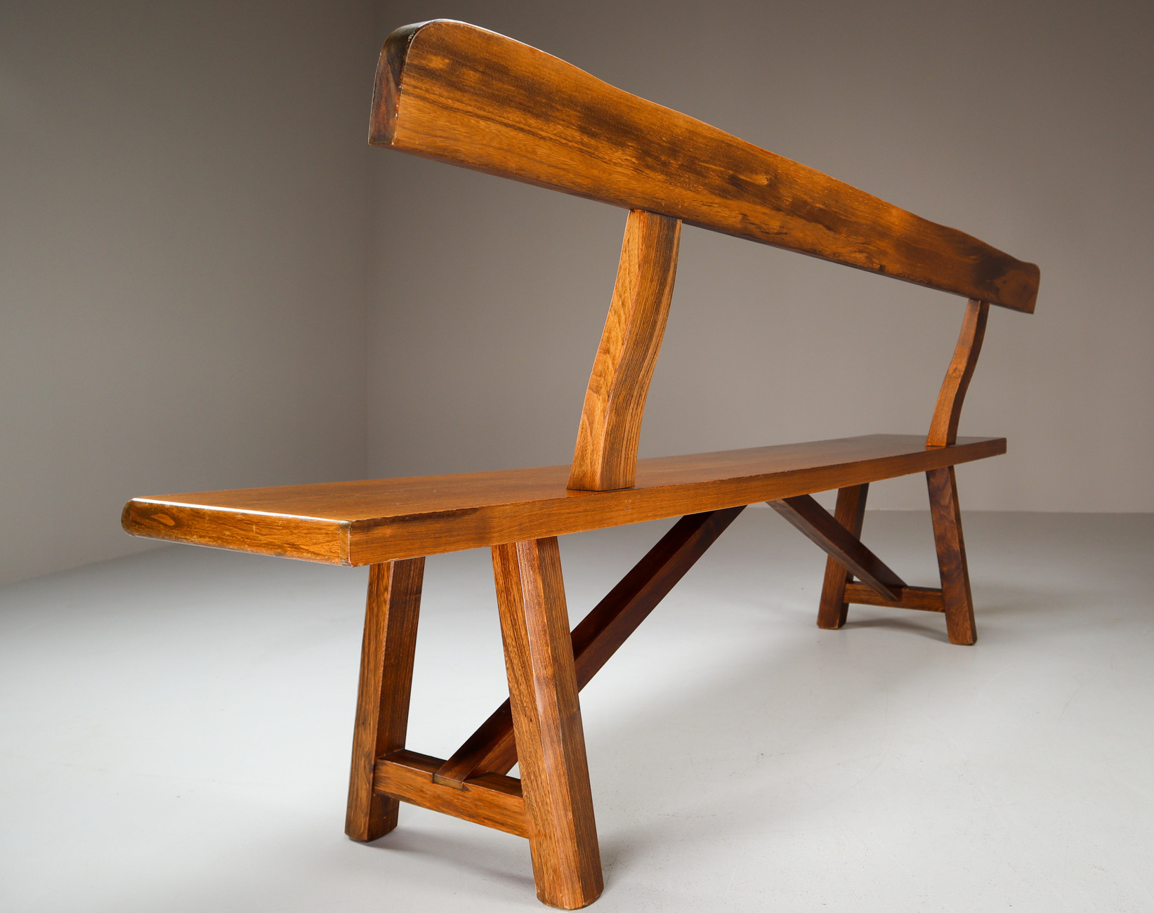 Robust Sculptural Bench by Olavi Hänninen for Mikko Nupponen, Finland, 1950s Mid-20th century
