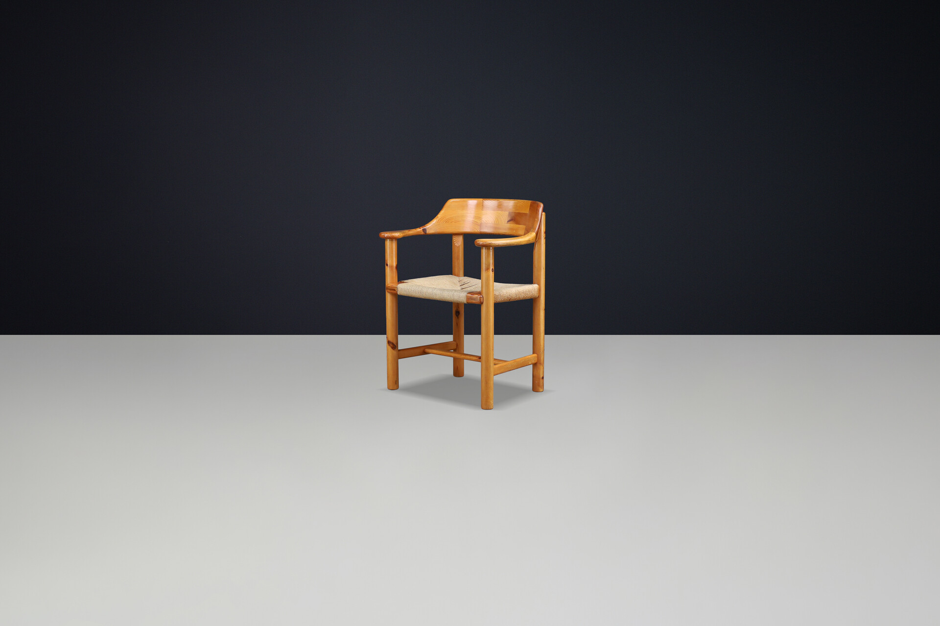Scandinavian Modern 1970s Rainer Daumiller Swedish Pine & Cord Armchair Late-20th century