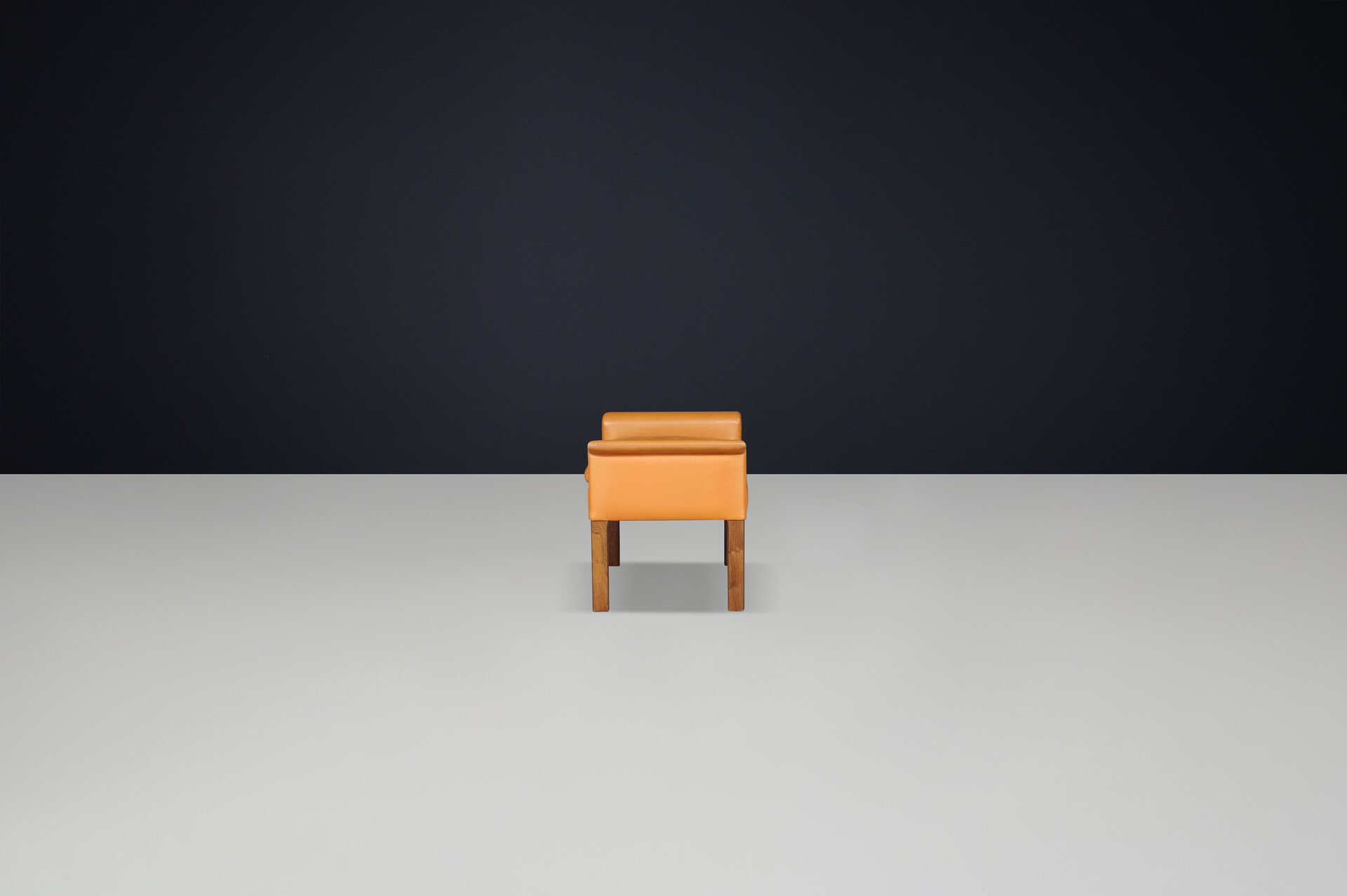 Scandinavian modern Cognac Leather ottoman by Hans Olsen for Cs Møbler, 1960s Mid-20th century