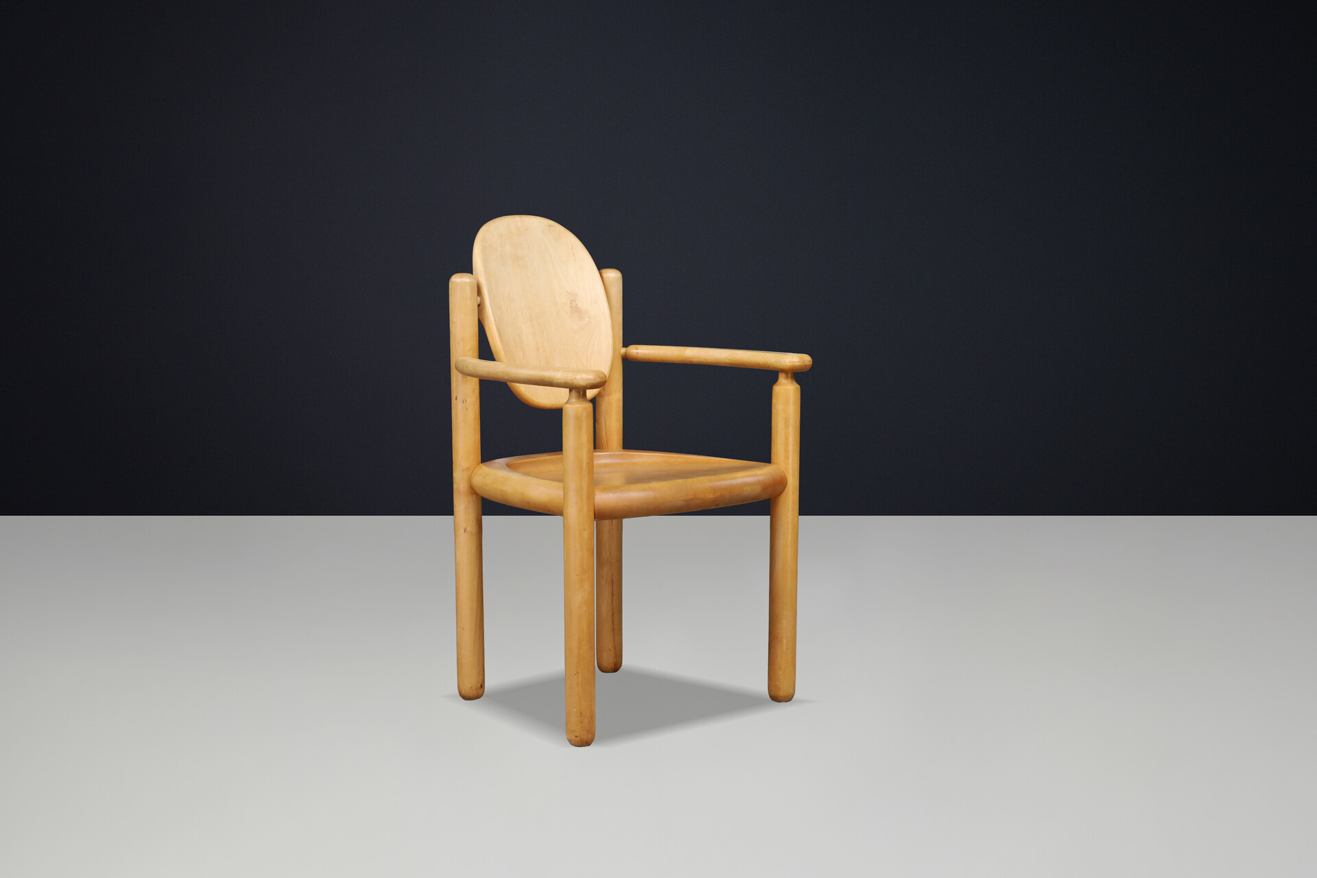 Scandinavian modern Danish Modern Sculptural Beechwood Dining Chairs by Vamdrup Stolefabrik 1970s Late-20th century