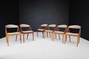 Scandinavian modern Kai Kristiansen Oak Dining Chairs, Denmark 1960s Mid-20th century