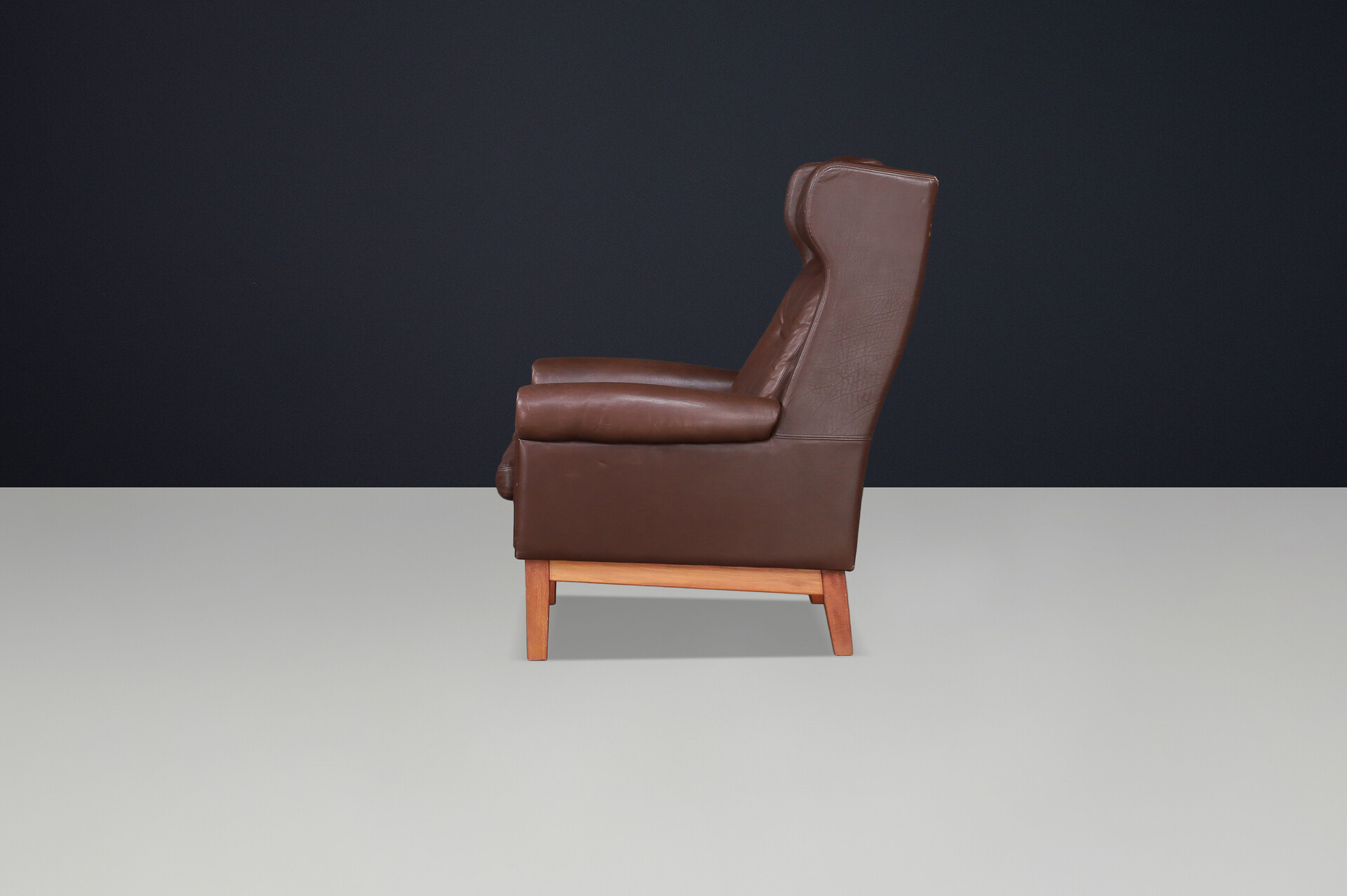 Scandinavian modern “Nestor” Leather Wingback Lounge Chair by Bengt Ruda for IKEA, Sweden, 1960s Mid-20th century