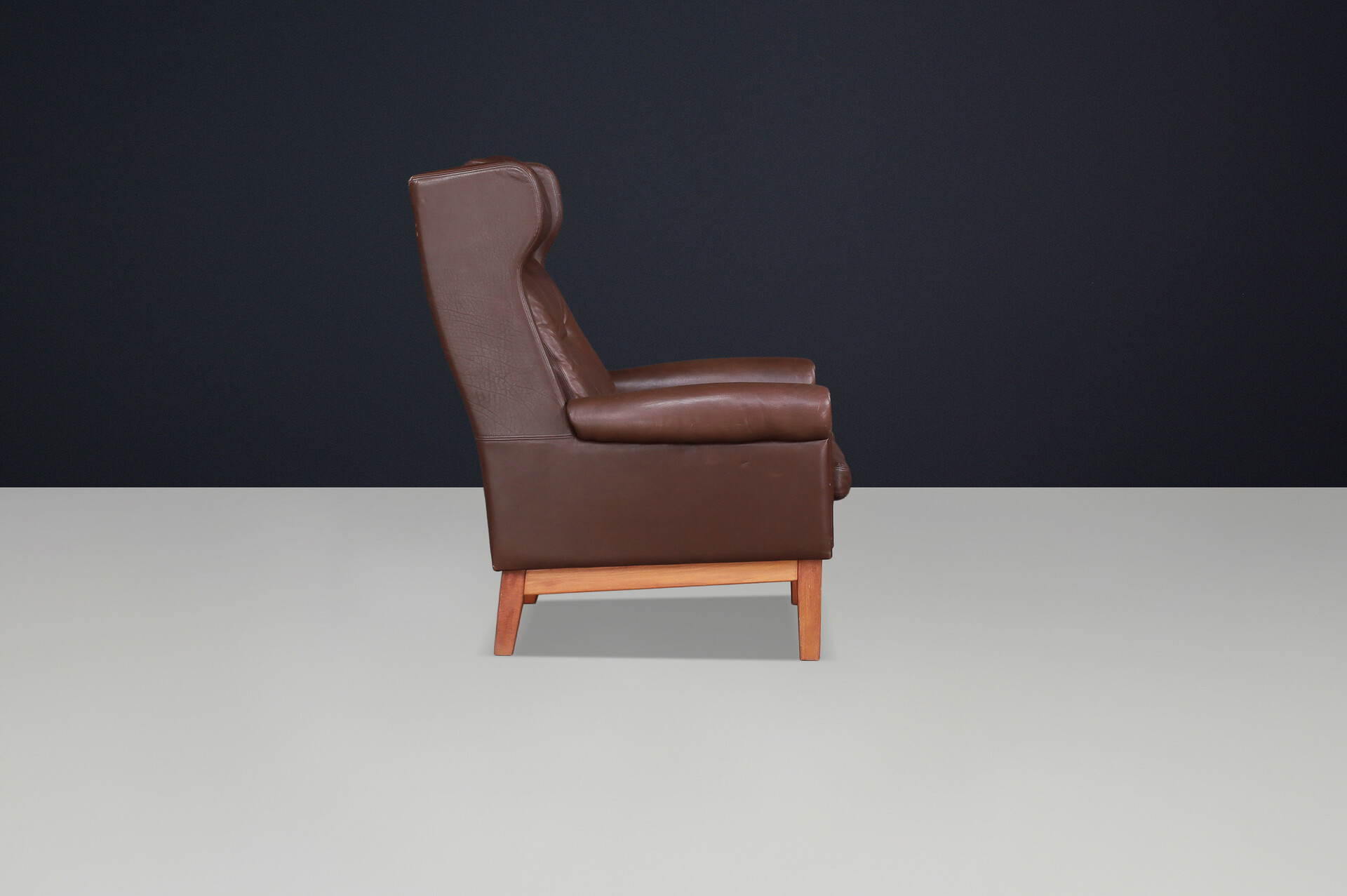 Scandinavian modern “Nestor” Leather Wingback Lounge Chair by Bengt Ruda for IKEA, Sweden, 1960s Mid-20th century