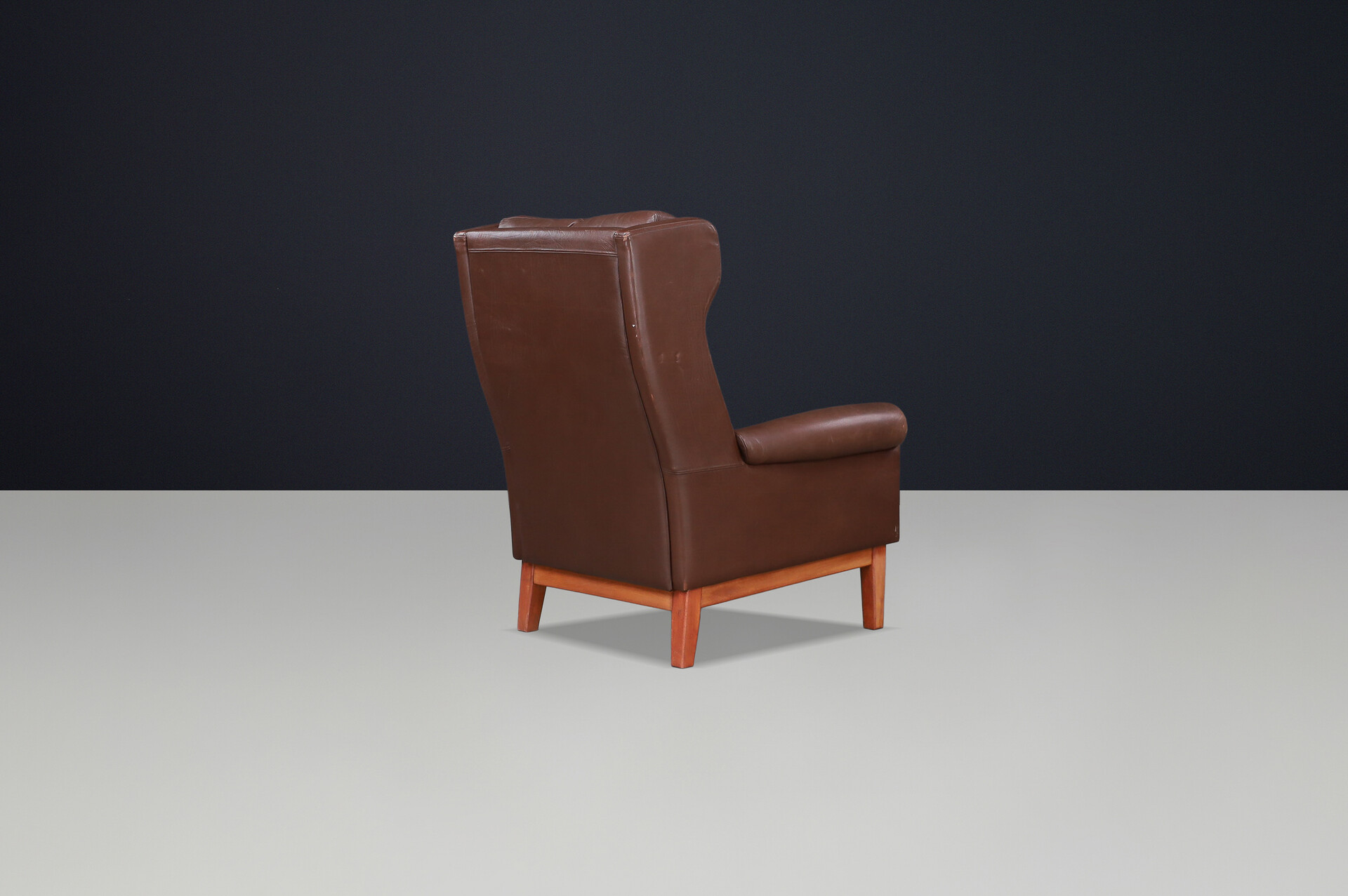 Scandinavian modern “Nestor” Leather Wingback Lounge Chair by Bengt Ruda for IKEA, Sweden, 1960s Mid-20th century