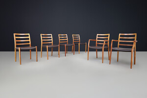 Scandinavian modern Niels Otto Møller dining room chairs No 62 and no 85 Denmark, 1960's Mid-20th century