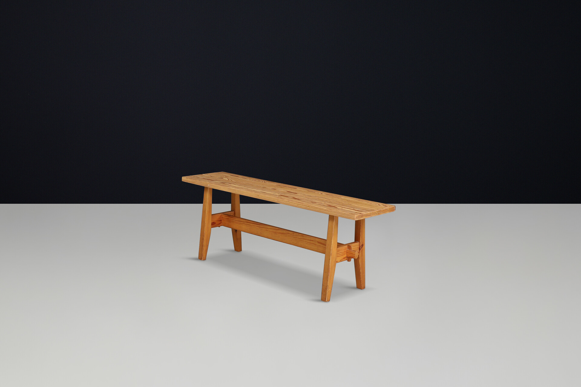 Scandinavian modern Pine bench 1960s Mid-20th century