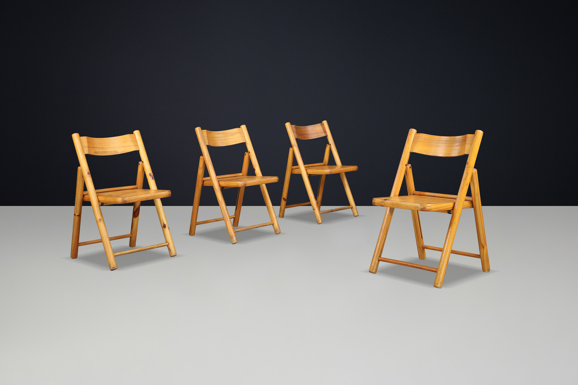 Scandinavian modern Pine wood Folding Chairs In The Style Of Rainer Daumiller For Hirtshals Sawmill, Denmark 1970s Late-20th century