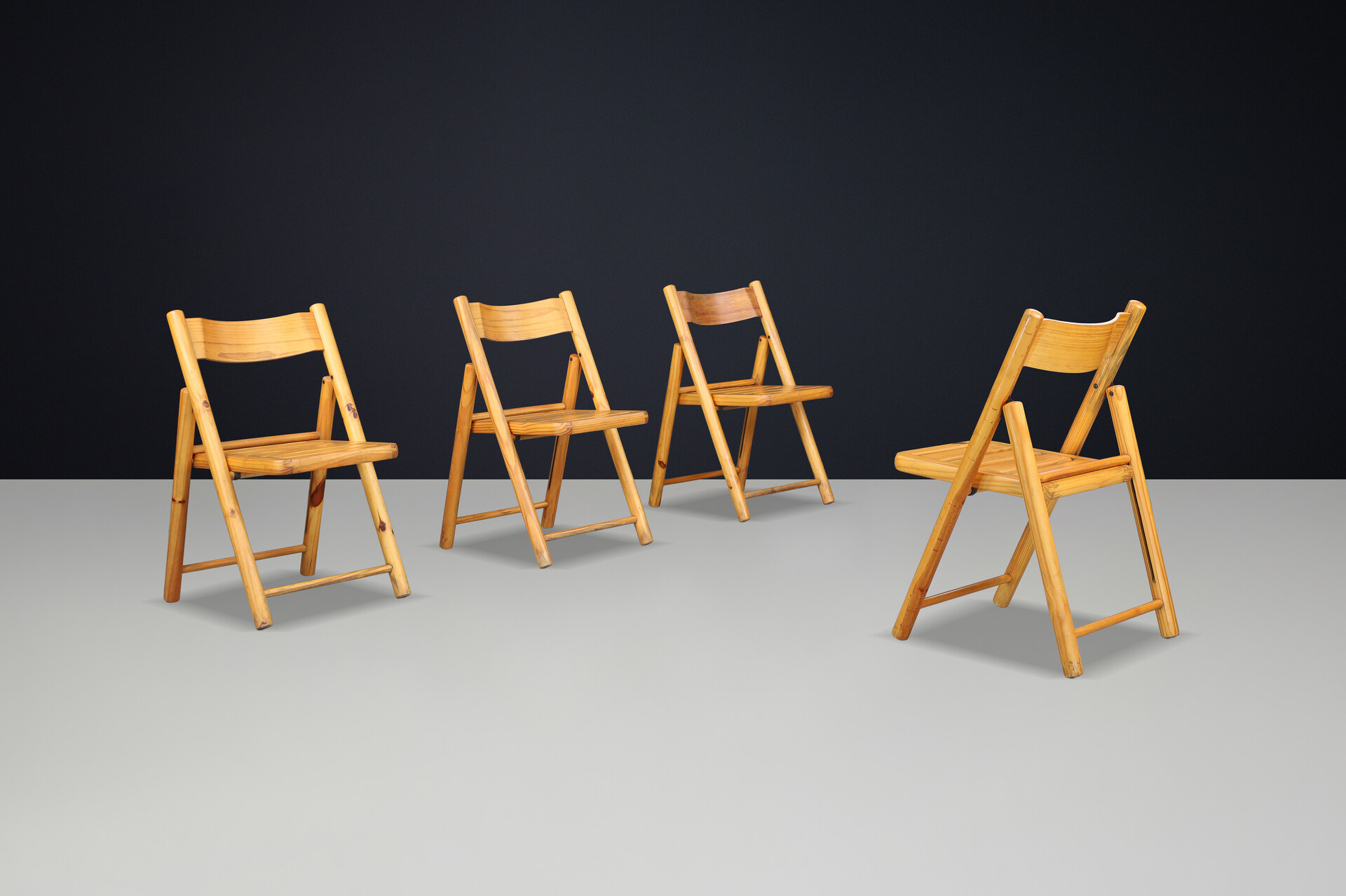 Scandinavian modern Pine wood Folding Chairs In The Style Of Rainer Daumiller For Hirtshals Sawmill, Denmark 1970s Late-20th century