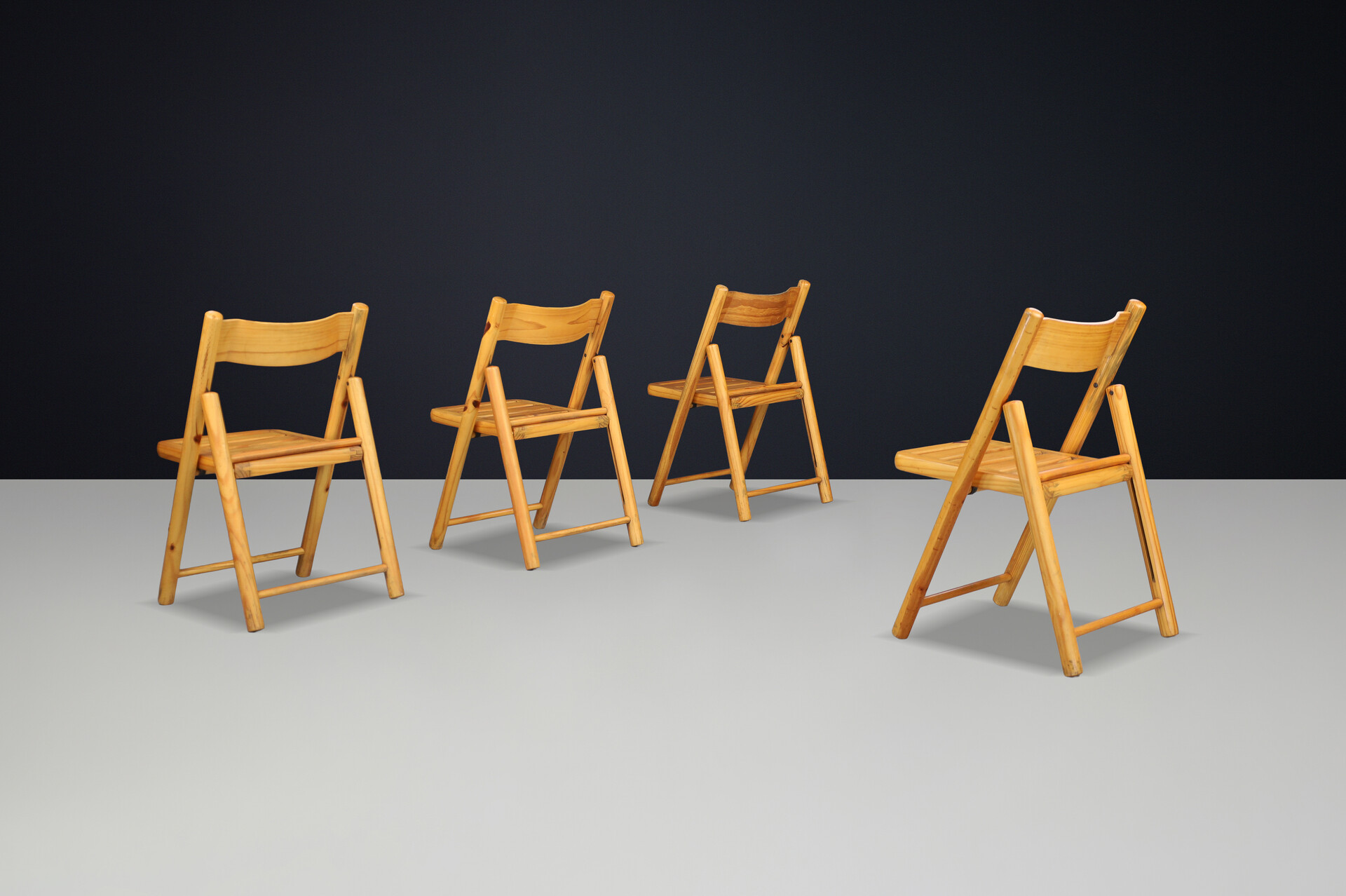 Scandinavian modern Pine wood Folding Chairs In The Style Of Rainer Daumiller For Hirtshals Sawmill, Denmark 1970s Late-20th century