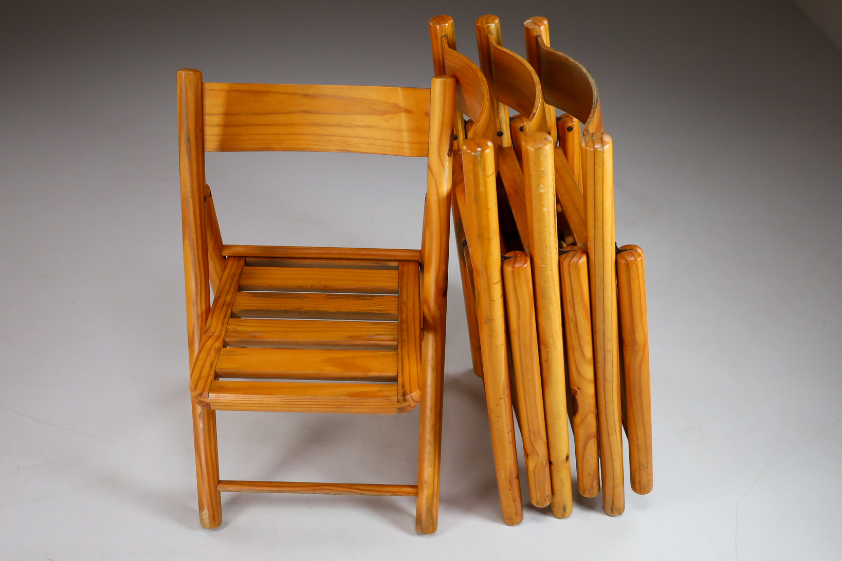 Scandinavian modern Pine wood Folding Chairs In The Style Of Rainer Daumiller For Hirtshals Sawmill, Denmark 1970s Late-20th century
