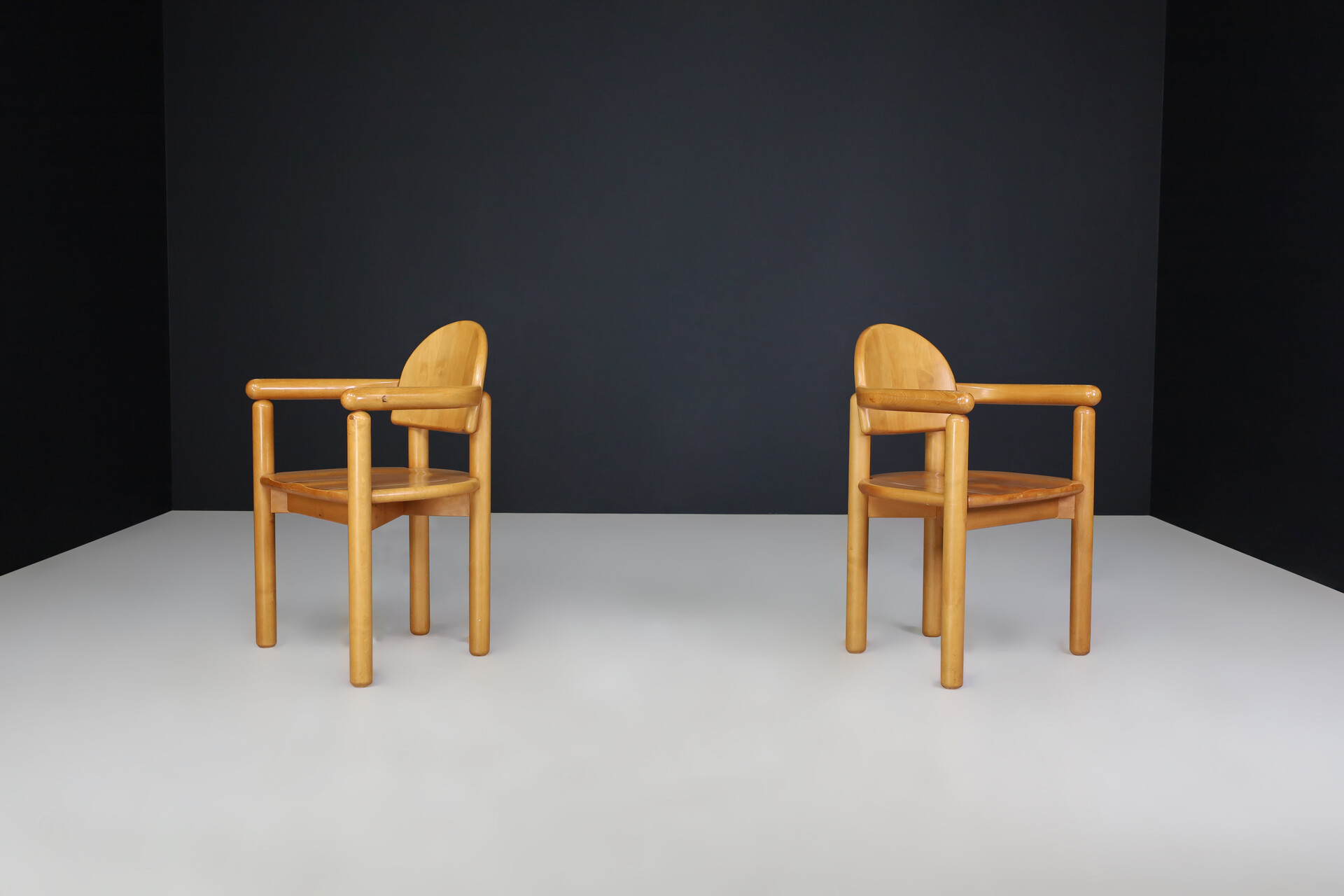 Scandinavian modern Rainer Daumiller Arm Chairs In Solid beech, 1970s, Denmark Late-20th century