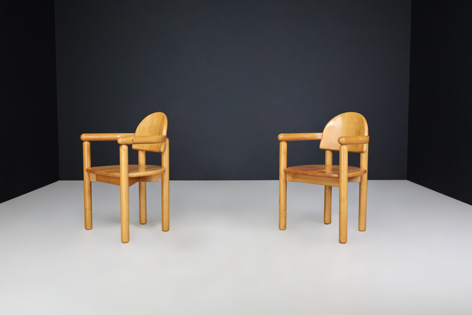 Scandinavian modern Rainer Daumiller Arm Chairs In Solid beech, 1970s, Denmark Late-20th century